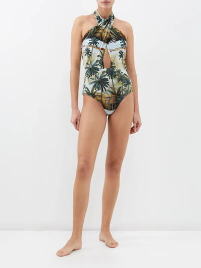Johanna Ortiz Hidden Paradise-print halterneck swimsuit outlook
