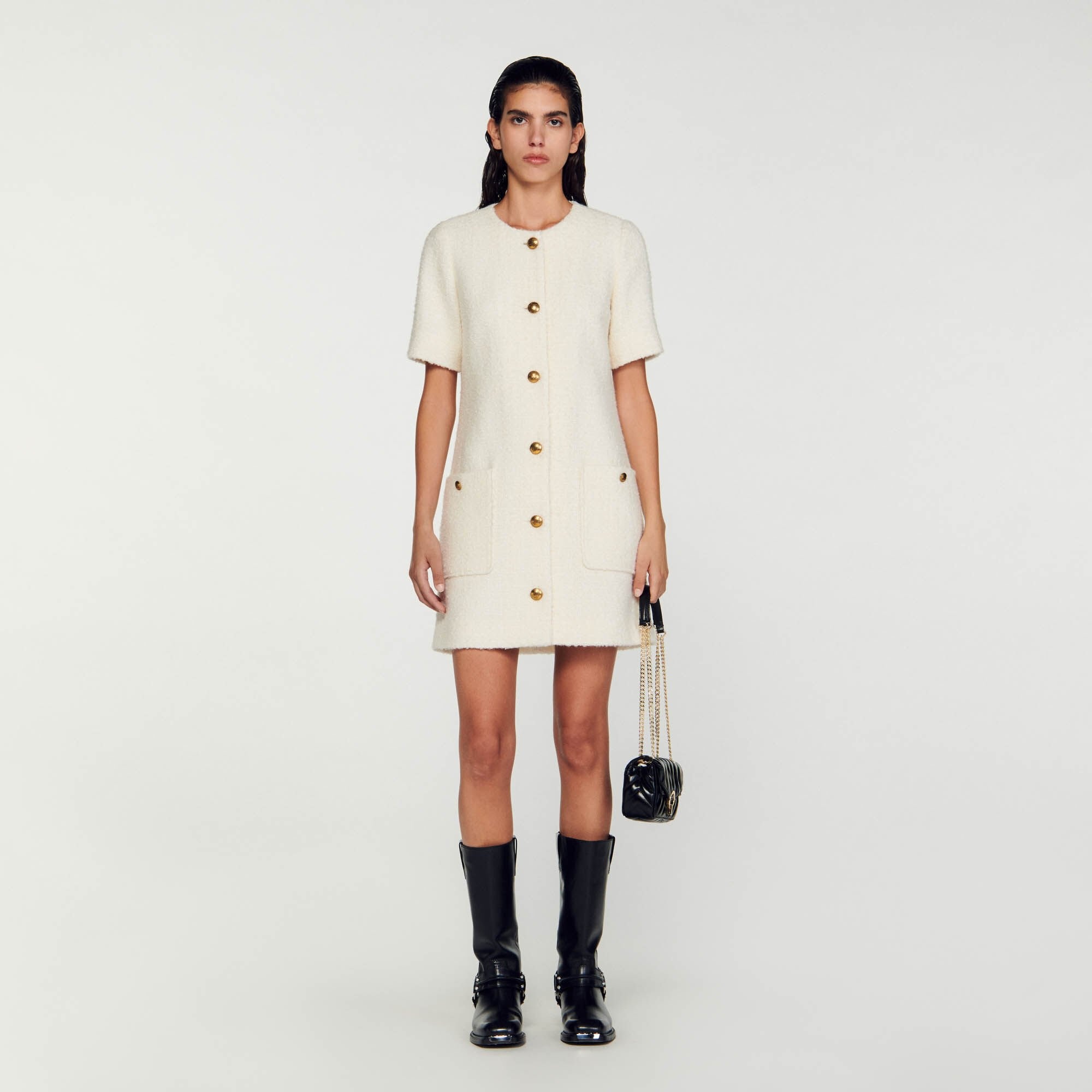 SHORT TWEED DRESS - 2