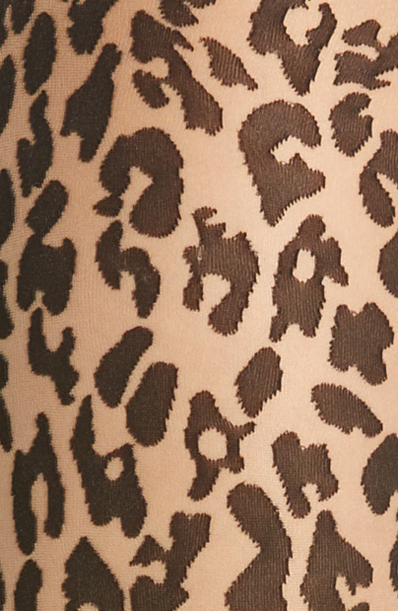 Wolford Josey Leopard Pattern Tights in Fairly Light/black at Nordstrom - 2