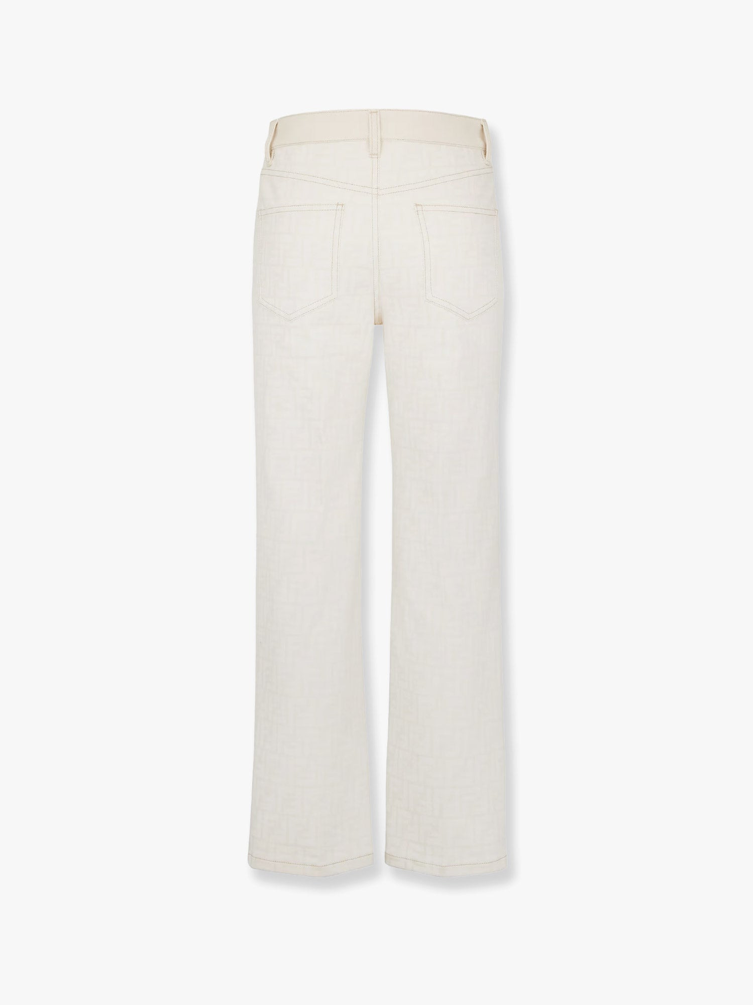 Ff Off White Denim Trouser - 5