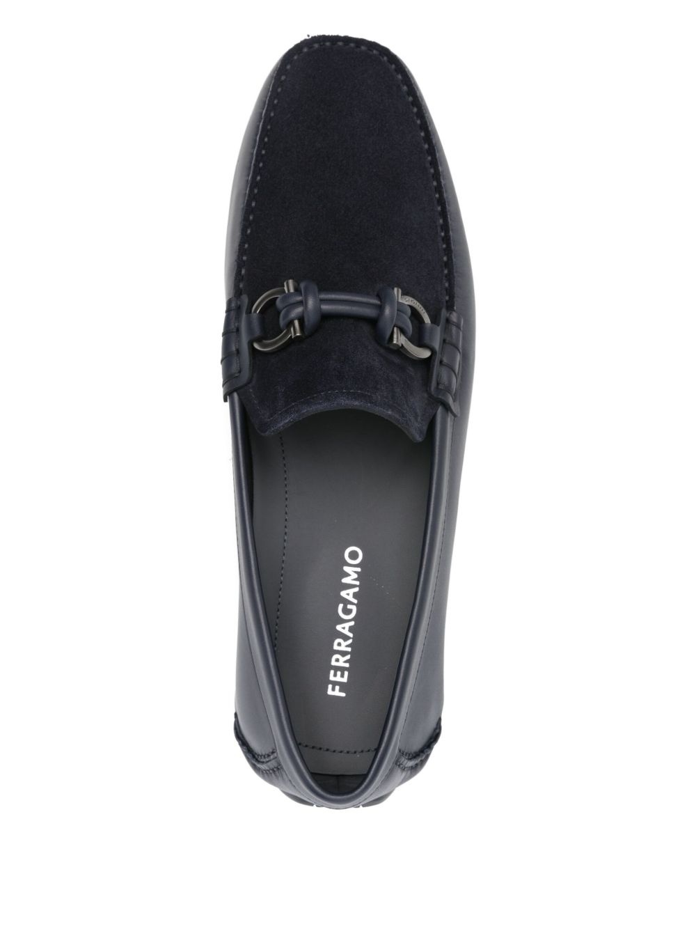 leather gancini loafers - 4