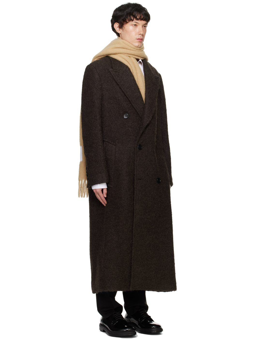 Brown Double-Breasted Coat - 2