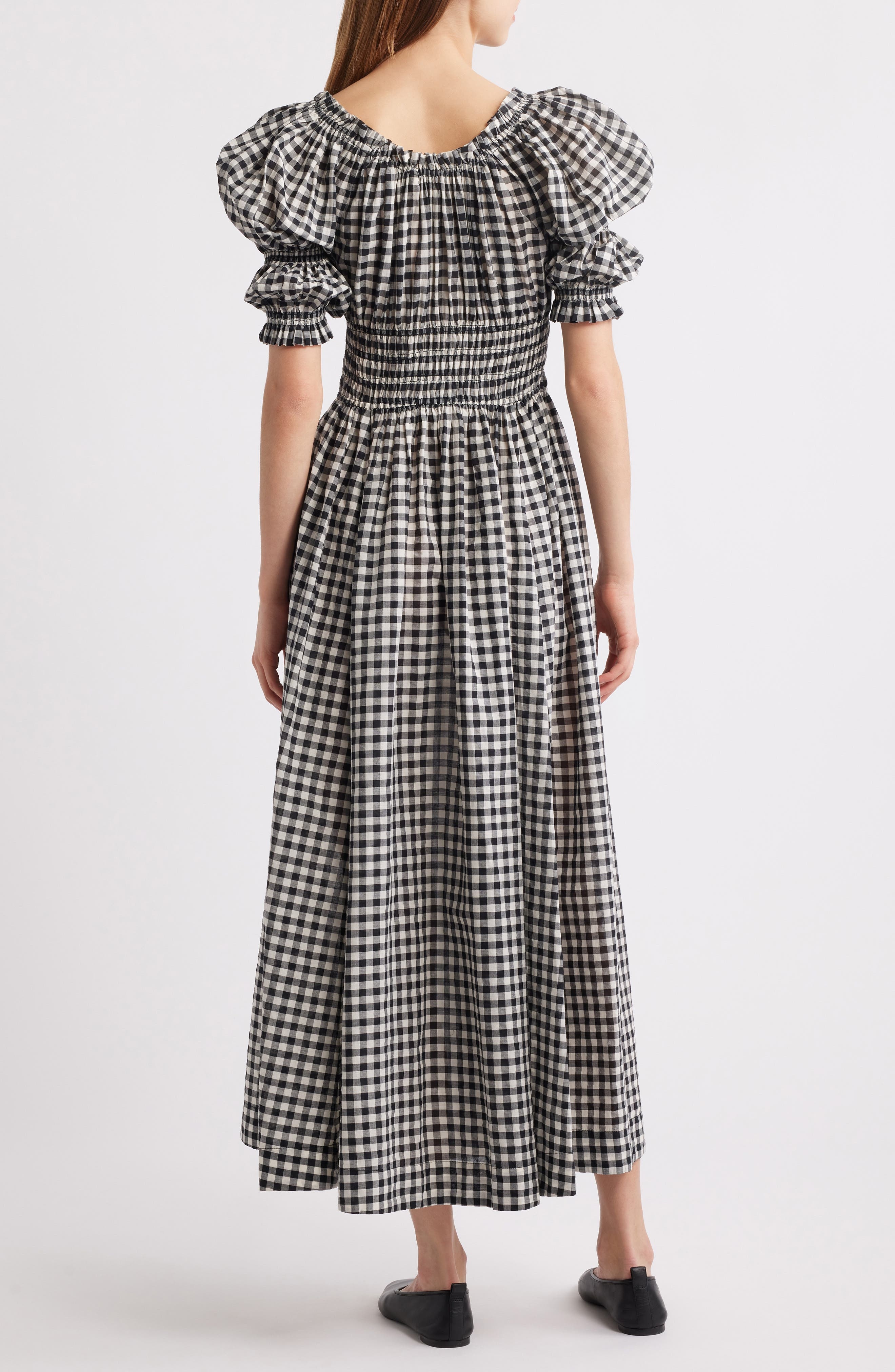 DÔEN Ischia Gingham Convertible Organic Cotton Maxi Dress in Noir Greta Gingham at Nordstrom - 2