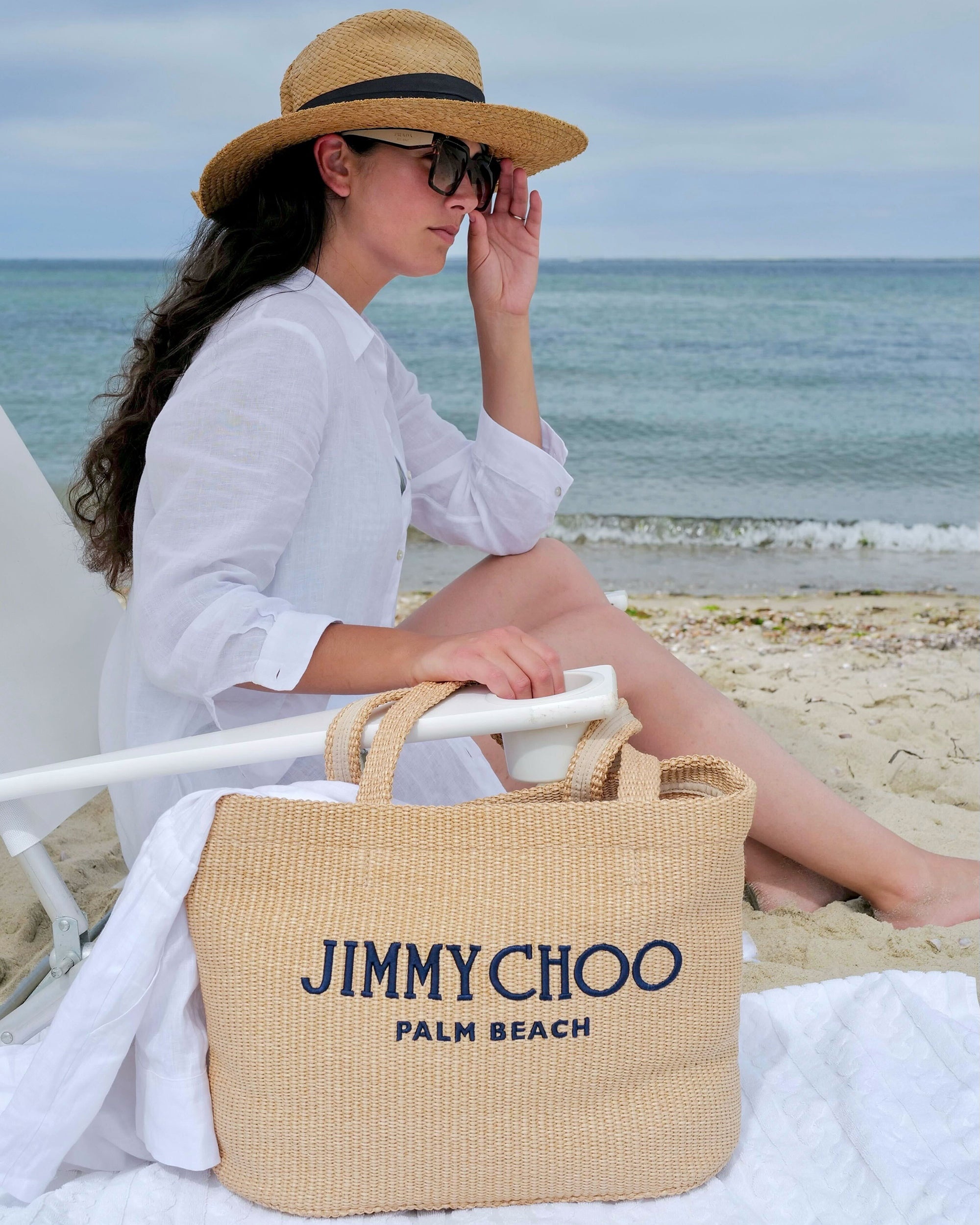 Medium Palm Beach Embroidered Raffia Tote - 2