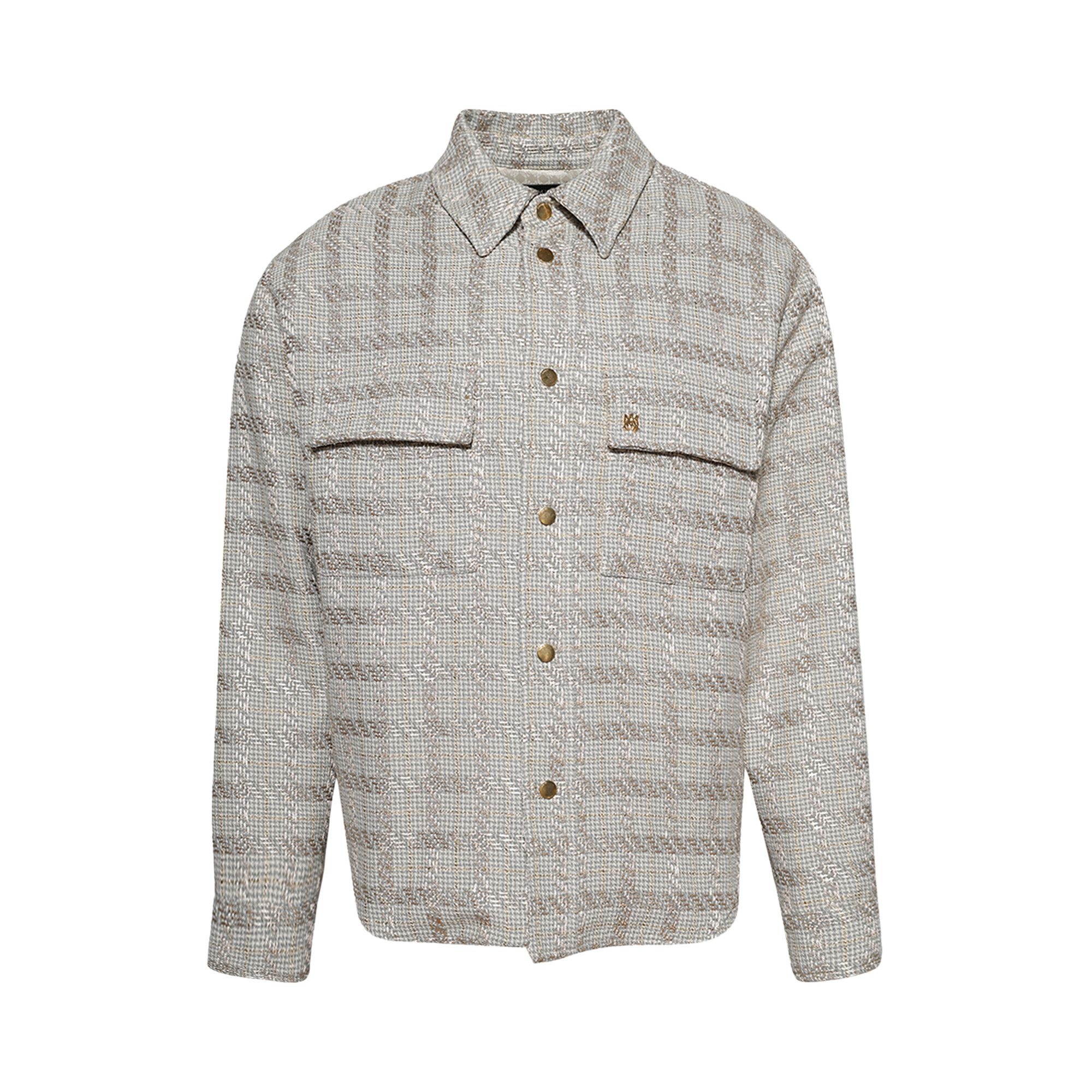 Amiri Check Boucle Padded Overshirt 'Pale Mint' - 1