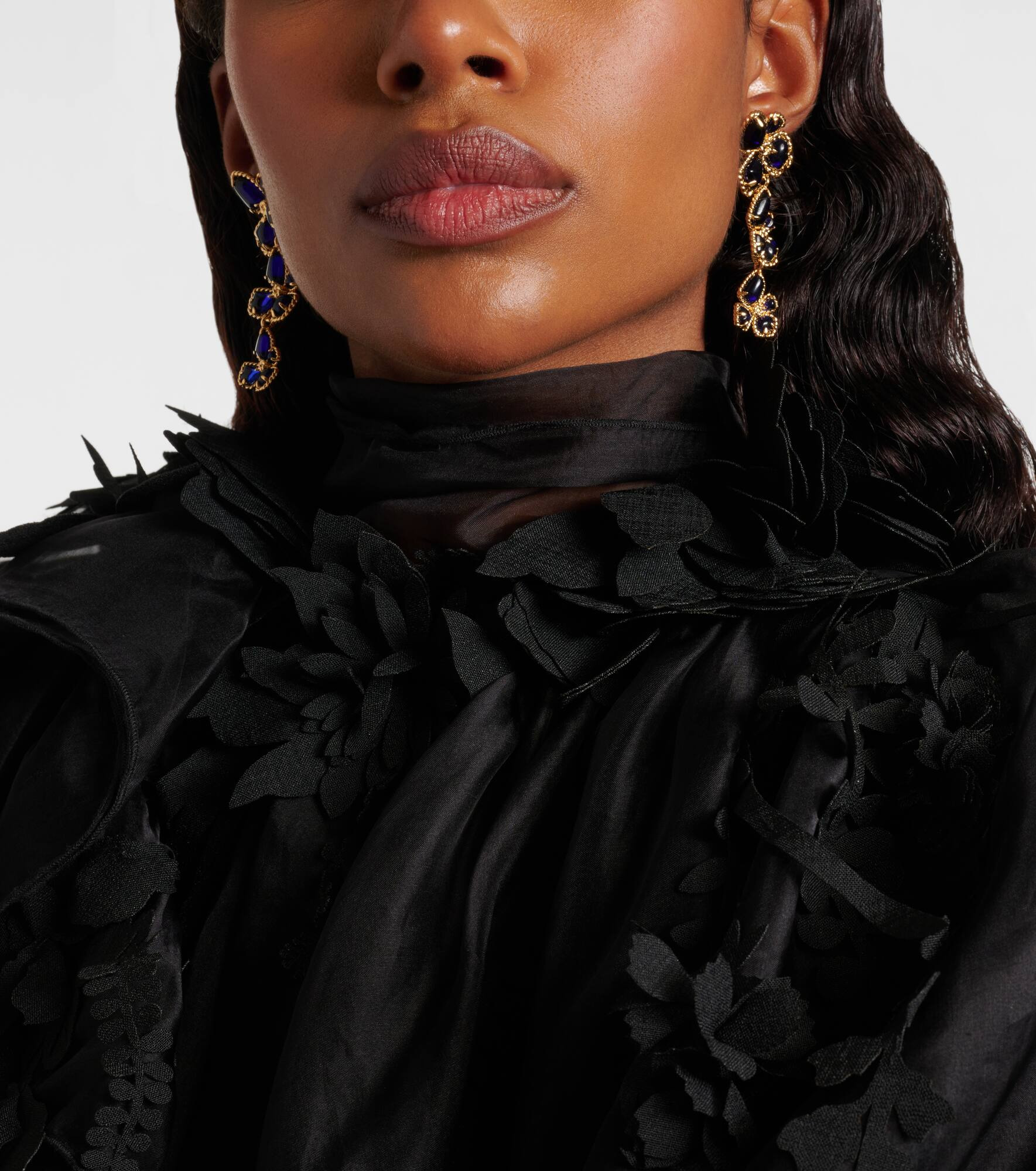 Bloom Large embellished drop earrings - 6