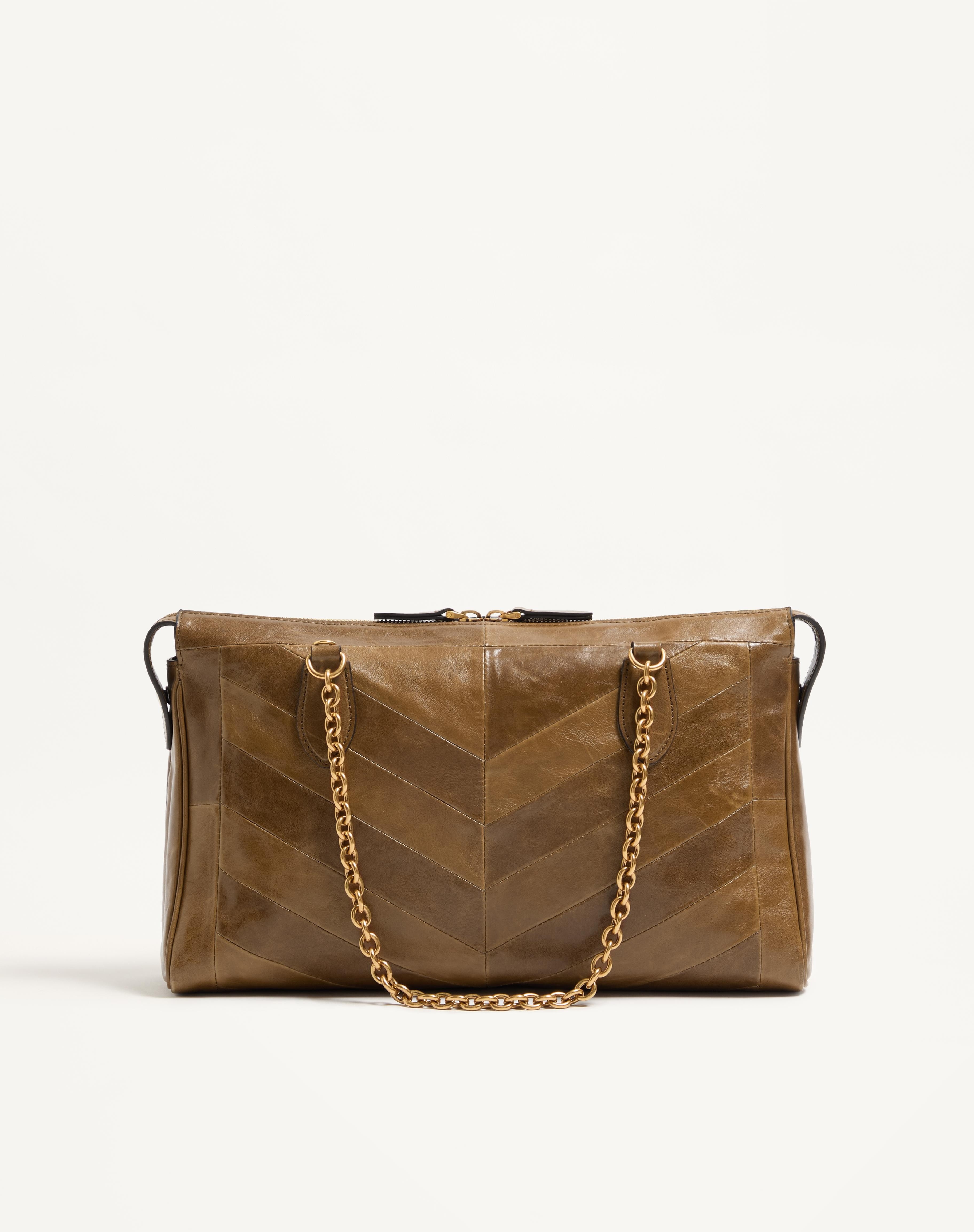 VALENTINO GARAVANI PANTHEA SHOULDER BAG IN NAPPA LEATHER WITH CHEVRON PATTERN - 5