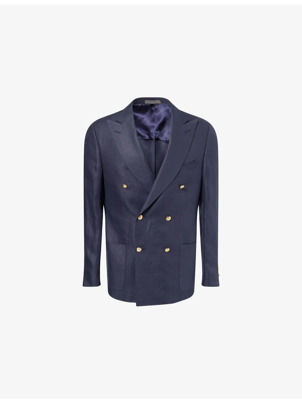 Double-Breasted Peak-Lapel Linen Jacket - 1