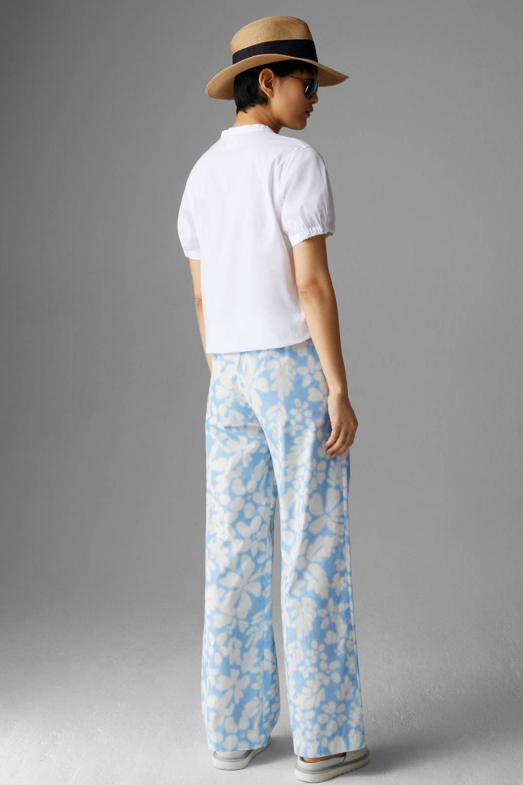 NIA MARLENE PANTS IN LIGHT BLUE/OFF-WHITE - 3