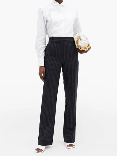 Victoria Beckham Basketweave-bib cotton-faille tuxedo shirt outlook