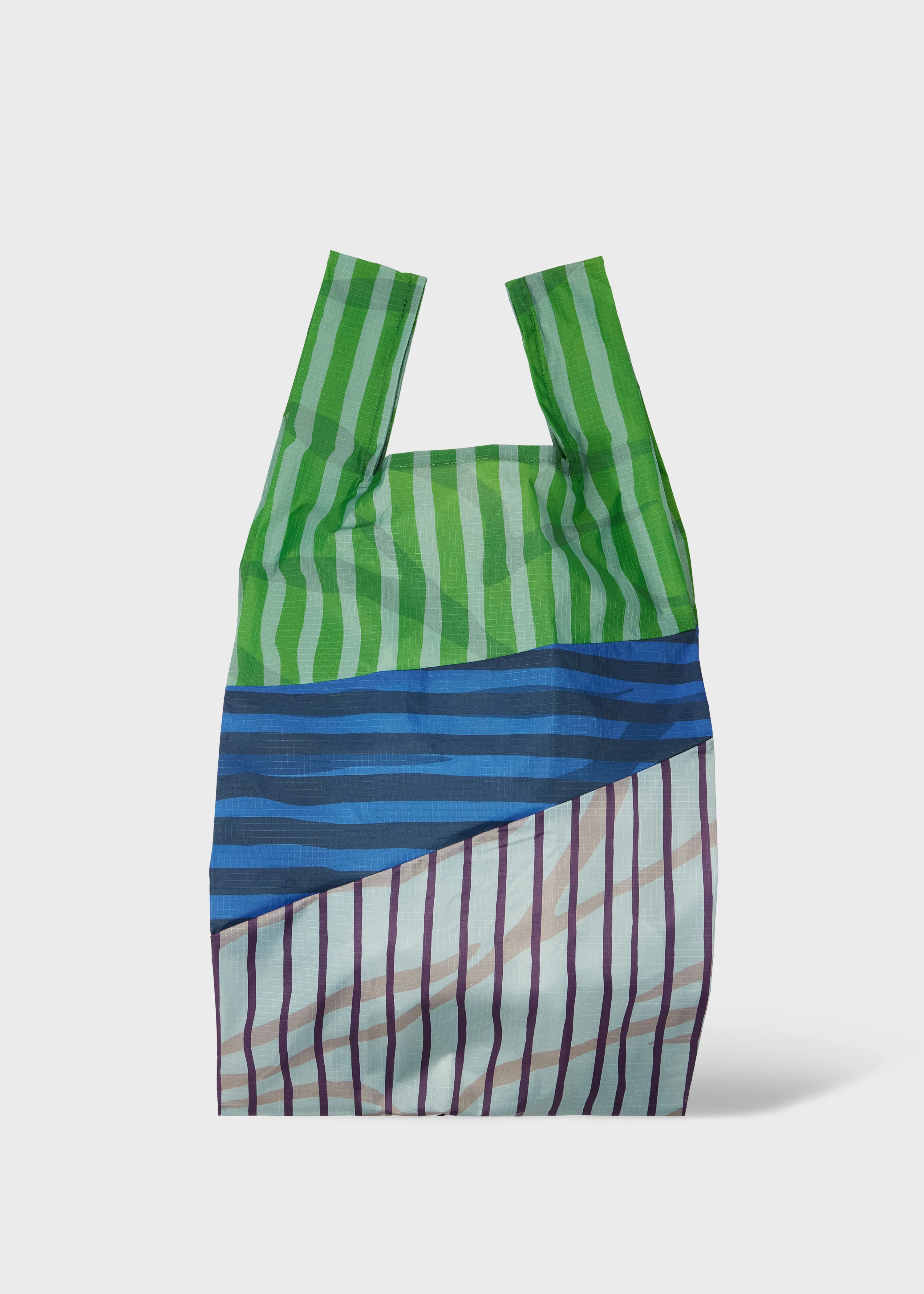 Susan Bijl x Paul Smith - Green Mixed-Stripe 'The New Shopping Bag' Large - 1