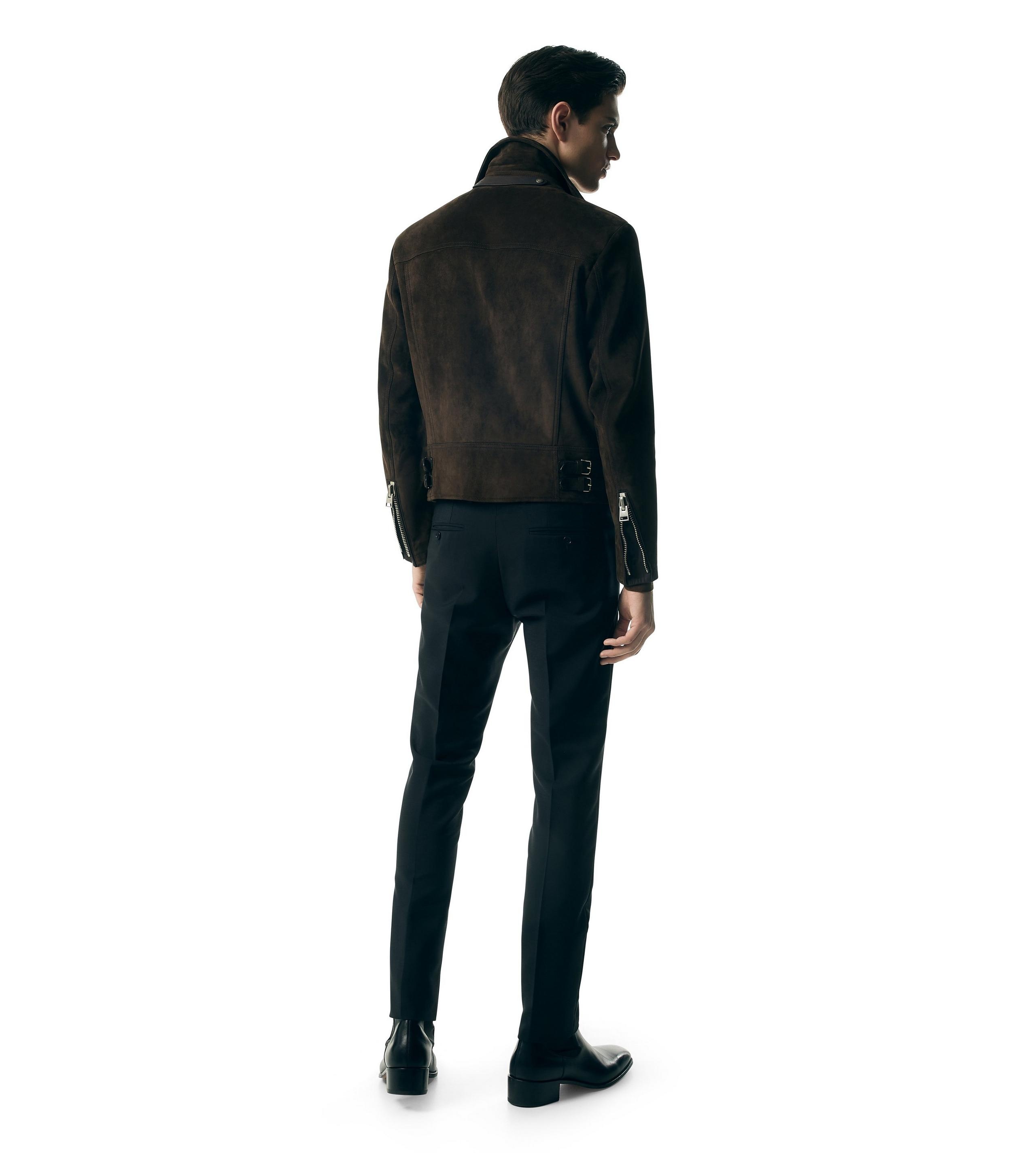BUTTERY SUEDE ASYMMETRIC BIKER - 4