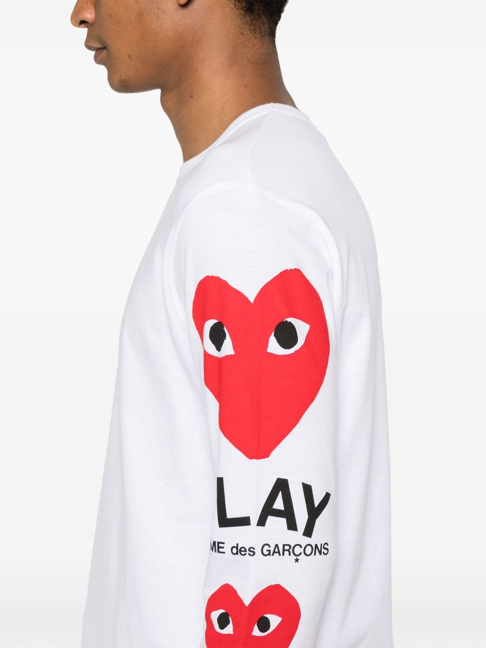 long-sleeve heart-print T-shirt - 5