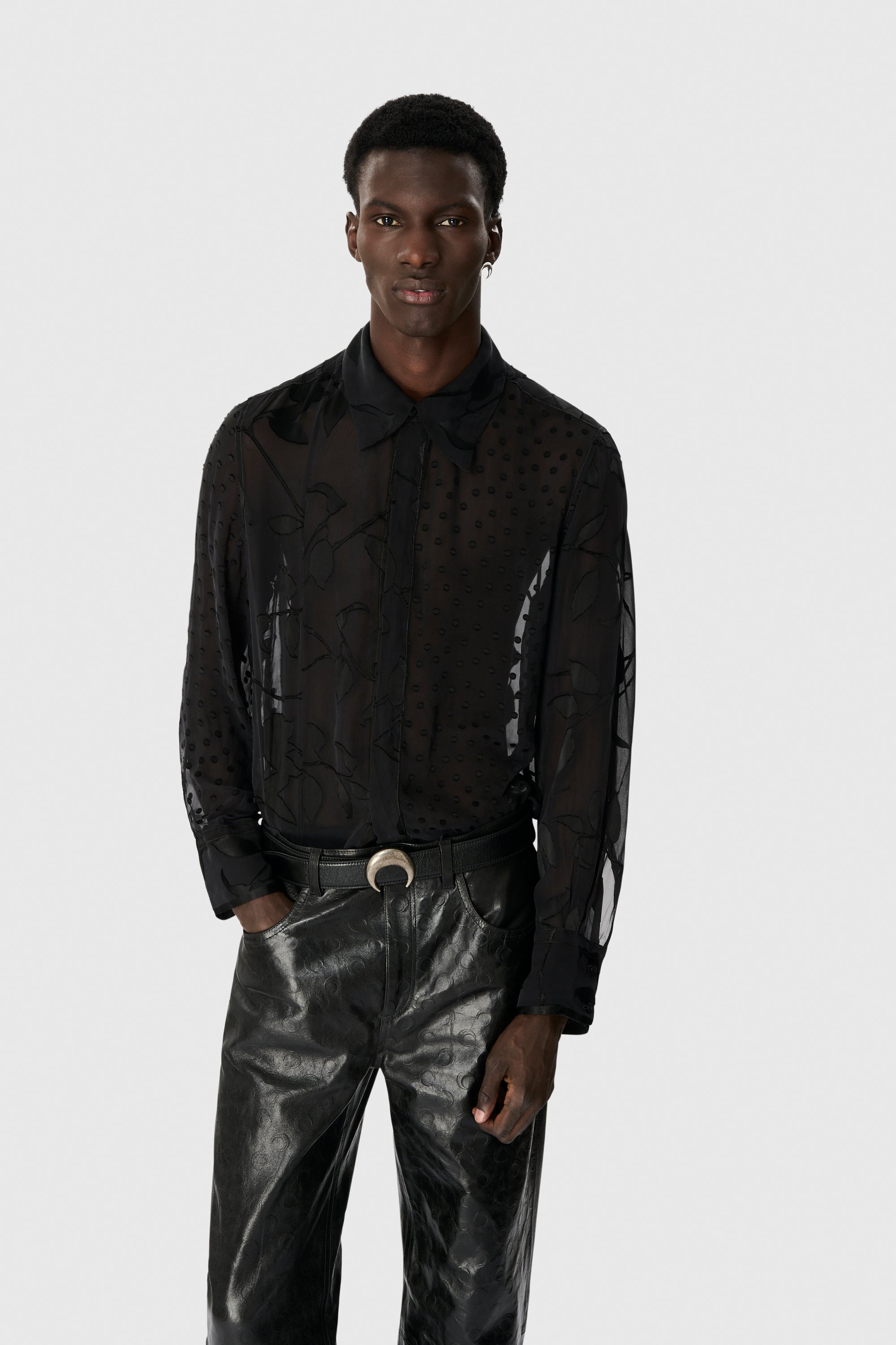 REGENERATED RASO SILK SCARVES LS SHIRT - 4