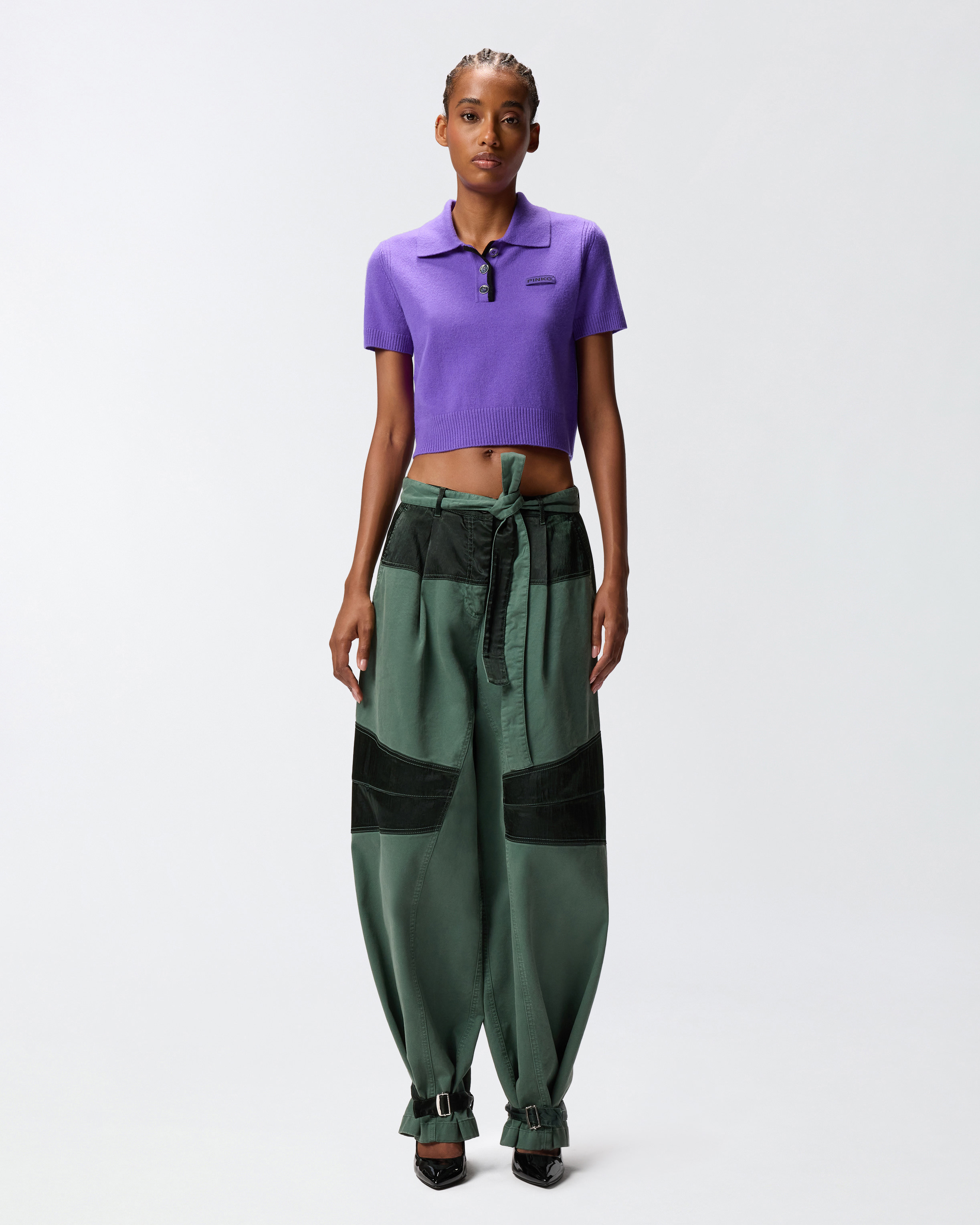 UTILITY TROUSERS WITH CONTRASTING INSERTS - 2