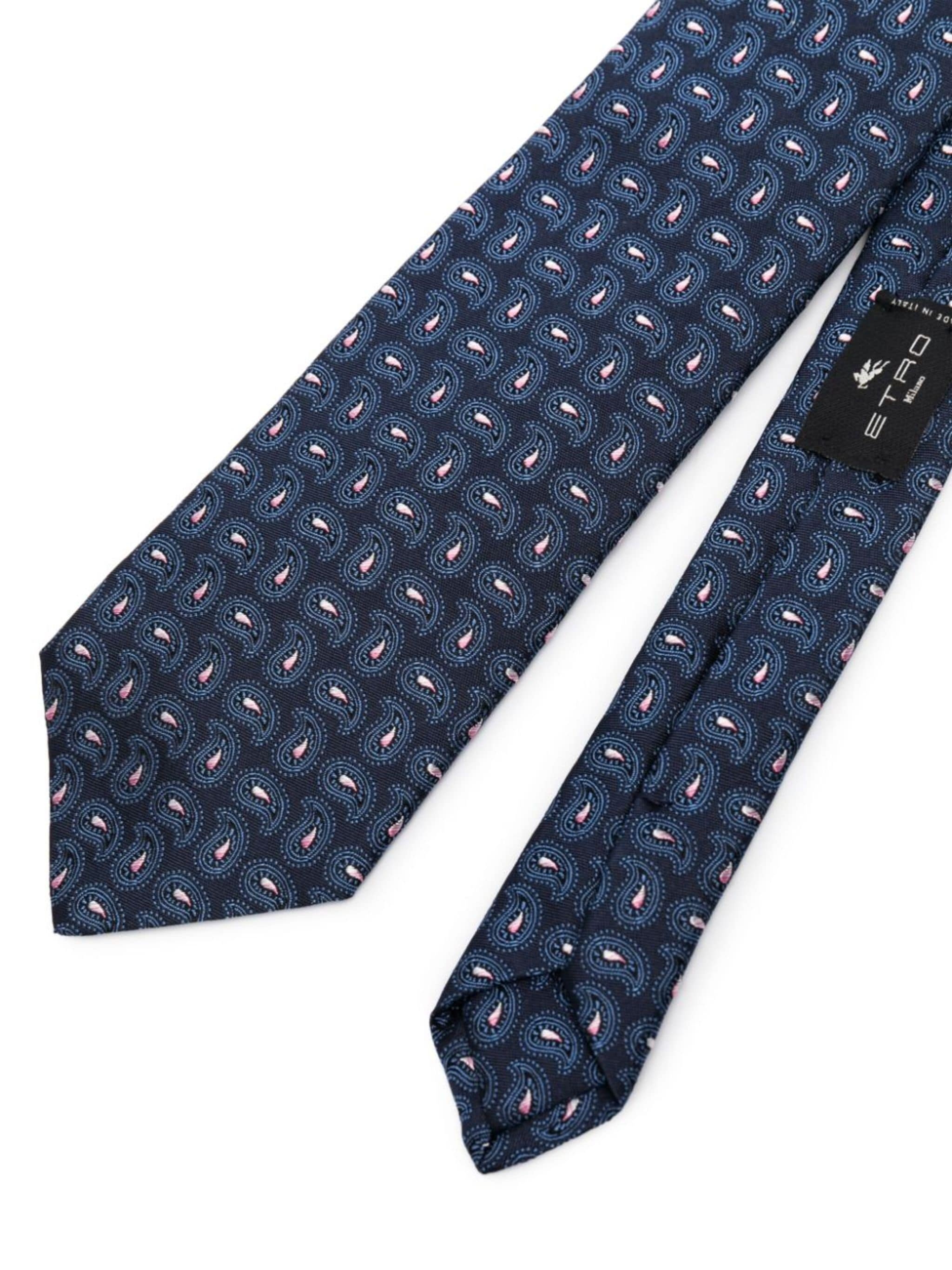 paisley patterned-jacquard silk tie - 2