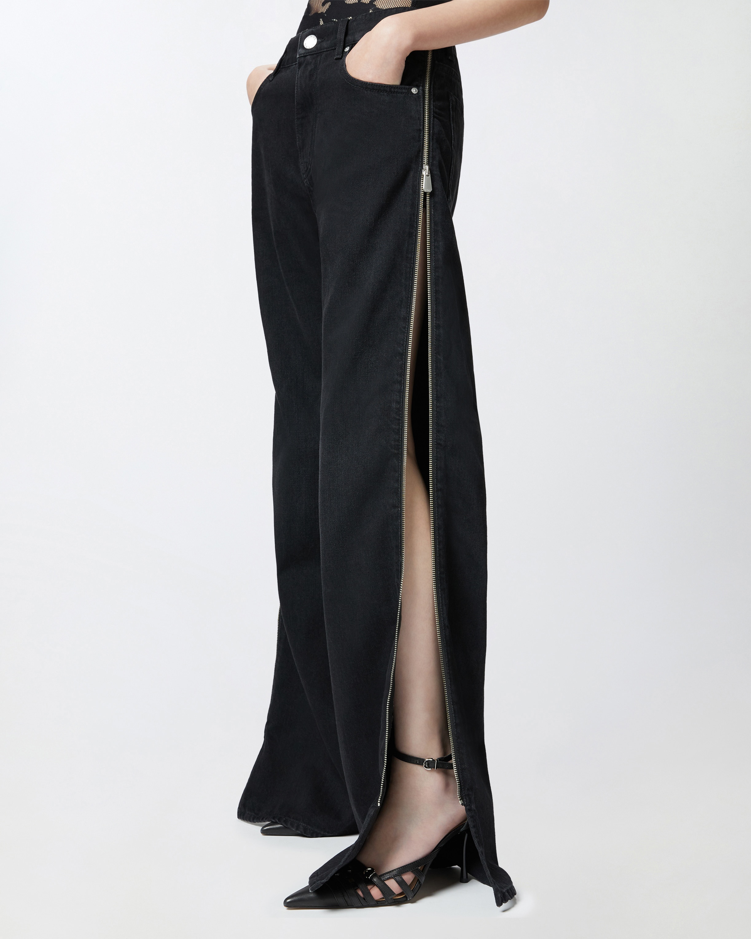 WIDE-LEG JEANS WITH SIDE ZIPS - 5