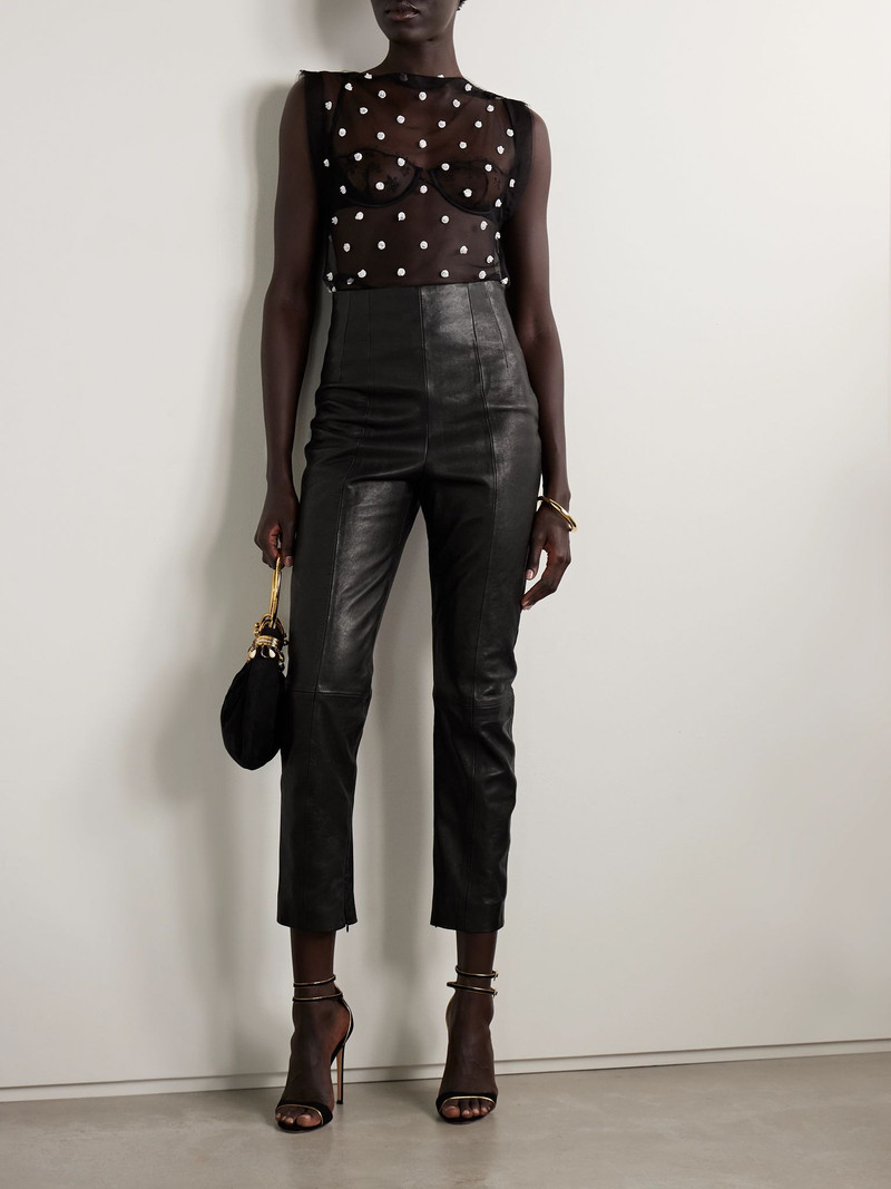 Isabel Marant Elicy embellished tulle tank Black outlook