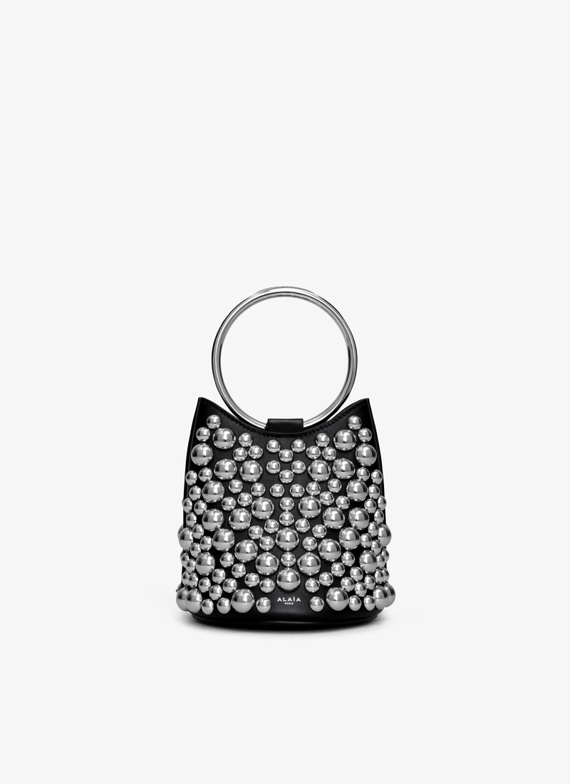 RING MINI BUCKET BAG WITH SPHERES ON CALFSKIN 1
