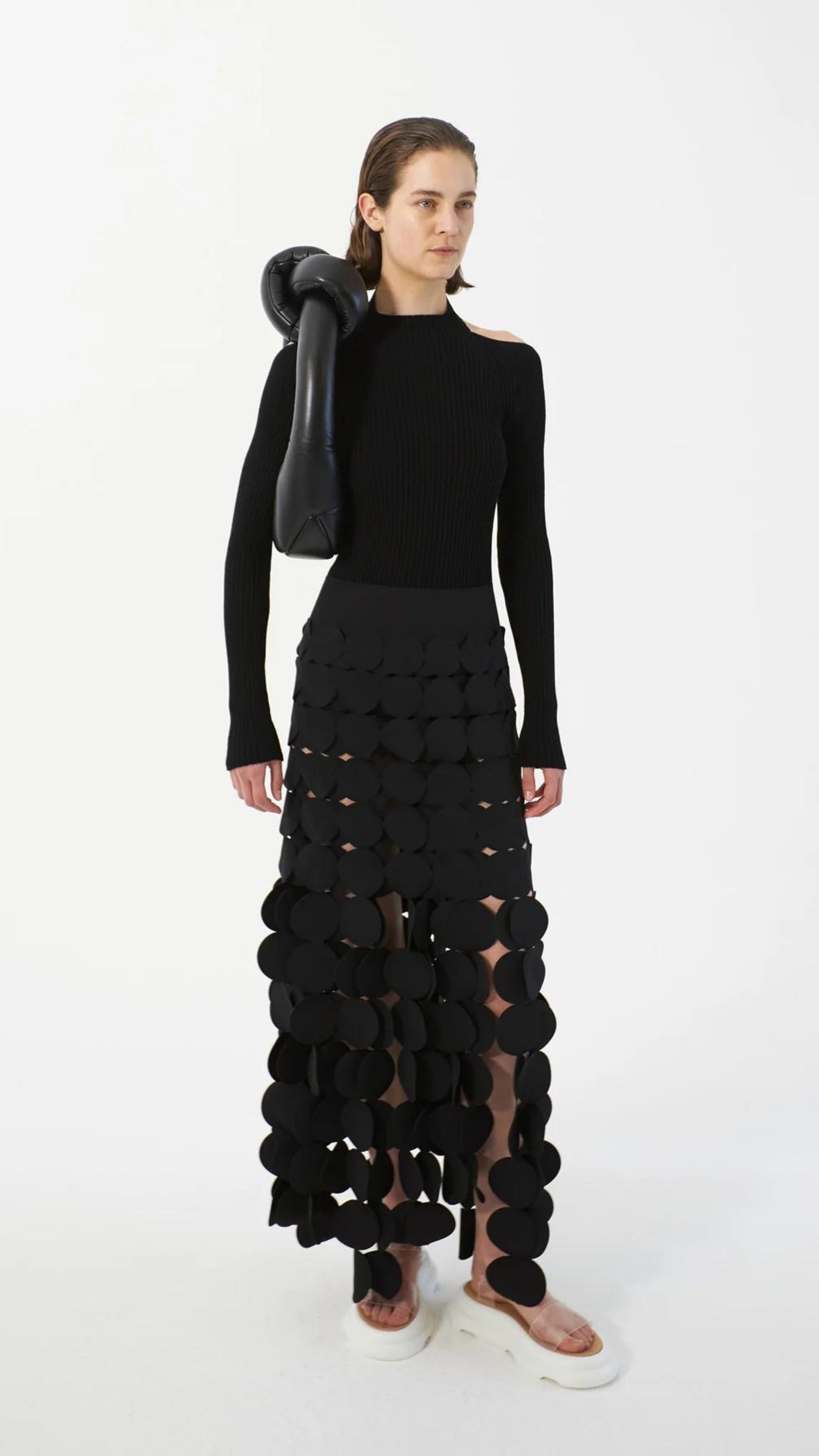 Laser Cut Multi Circle Double Layer Skirt - 2