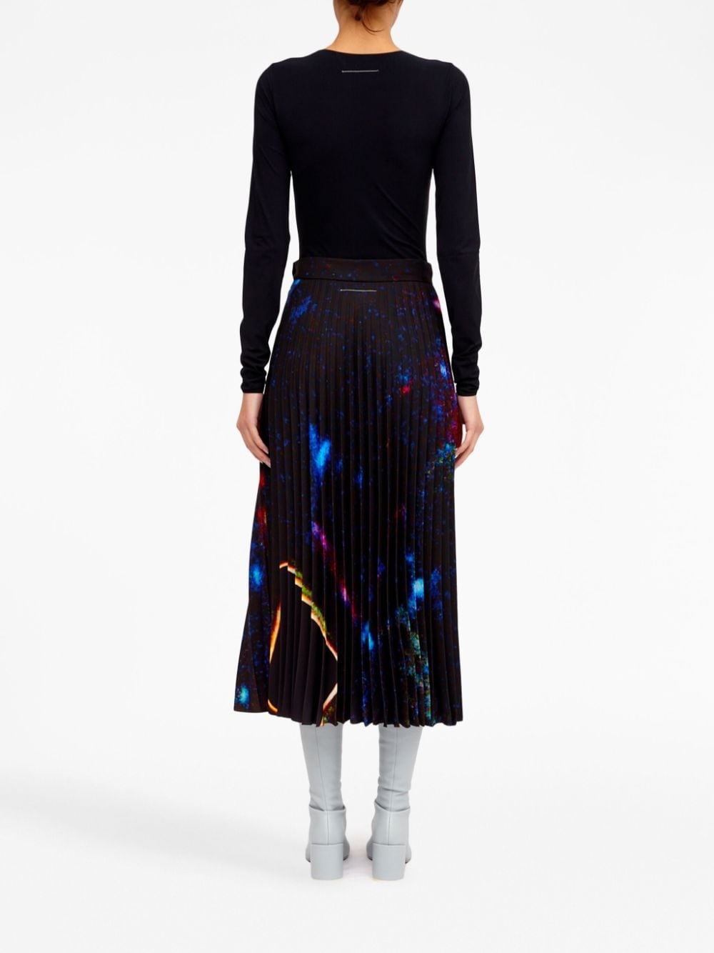 abstract-print pleated skirt - 4