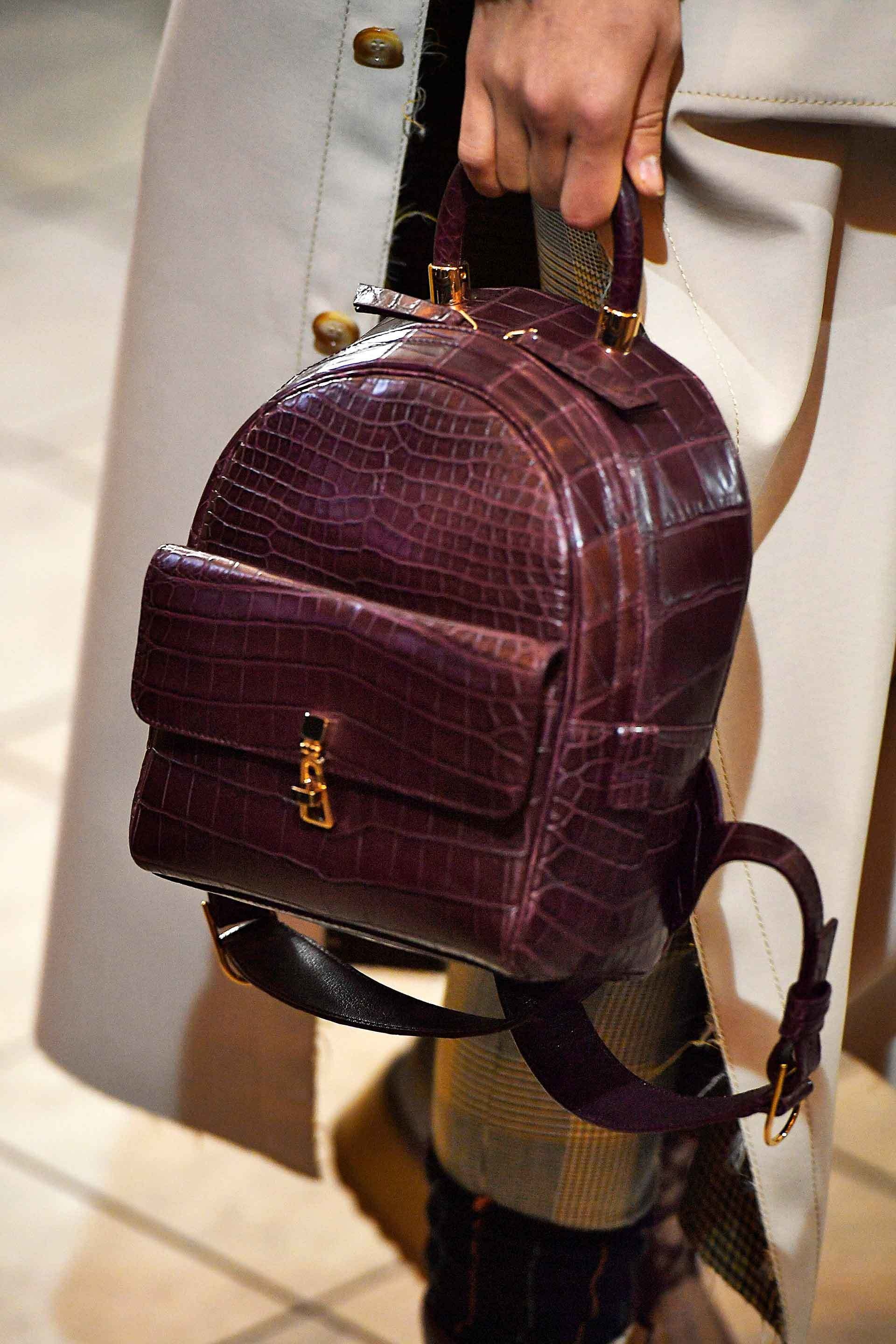Mini Billie Backpack in Bordeaux Crocodile Leather - 4