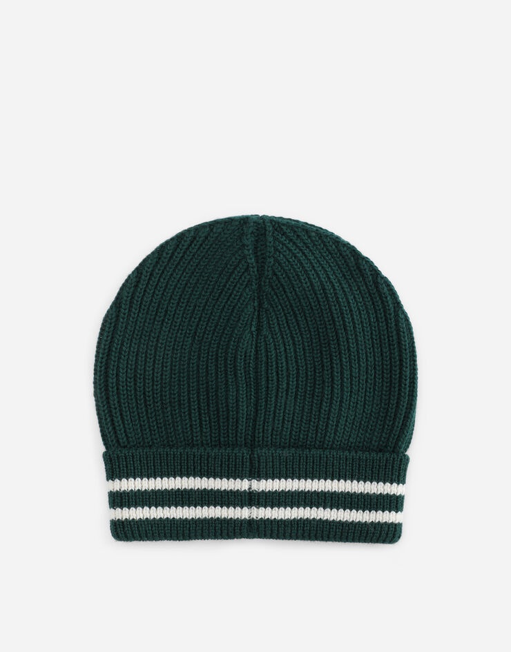 Knit wool hat with DG patch - 3