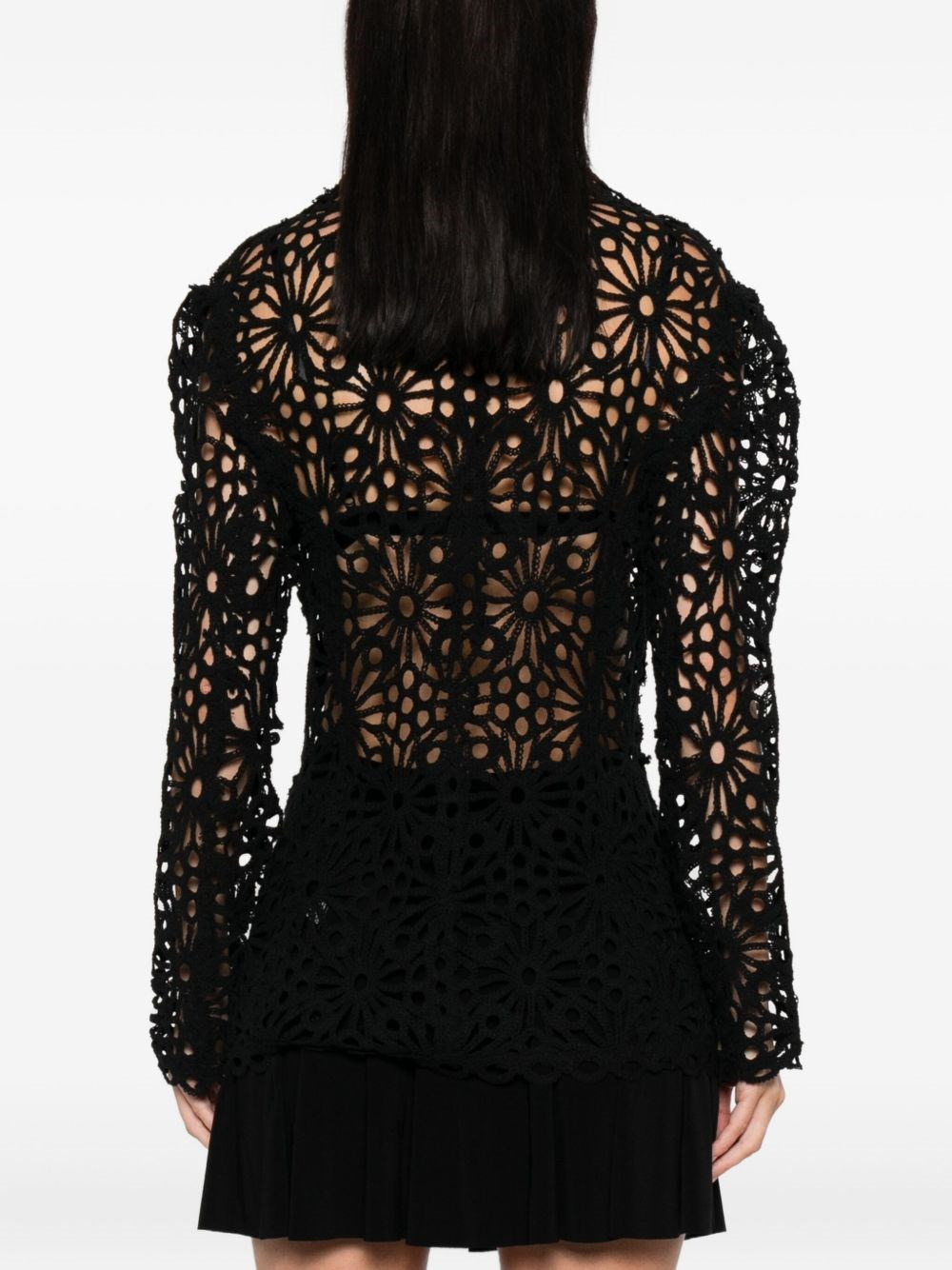 Lace single-breasted blazer jacket - 2
