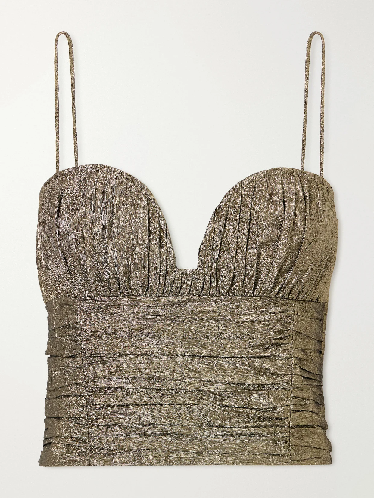 Vina Cropped Metallic Taffeta Tank - 1