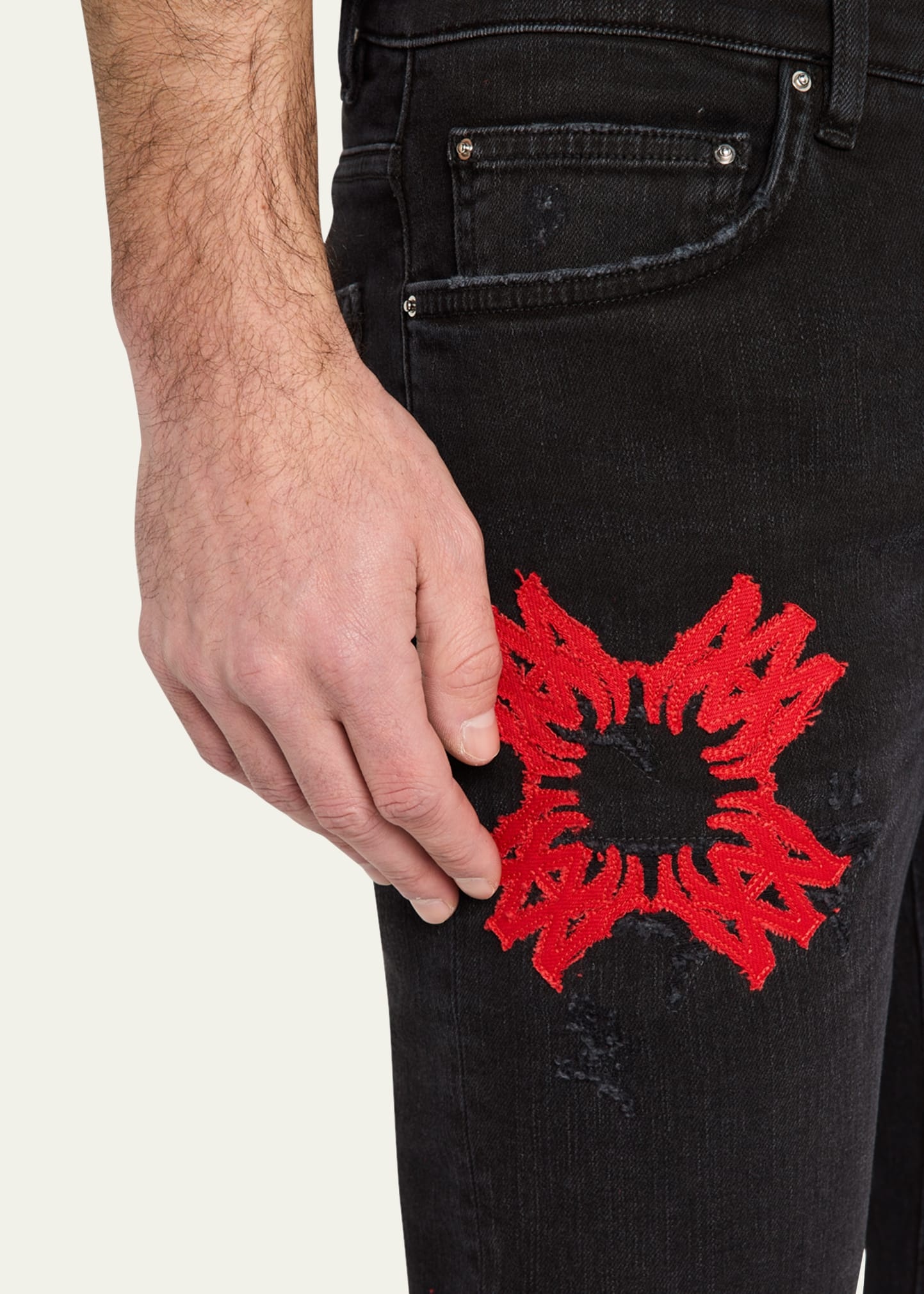 Men's MA Quad Applique Skinny Jeans - 5