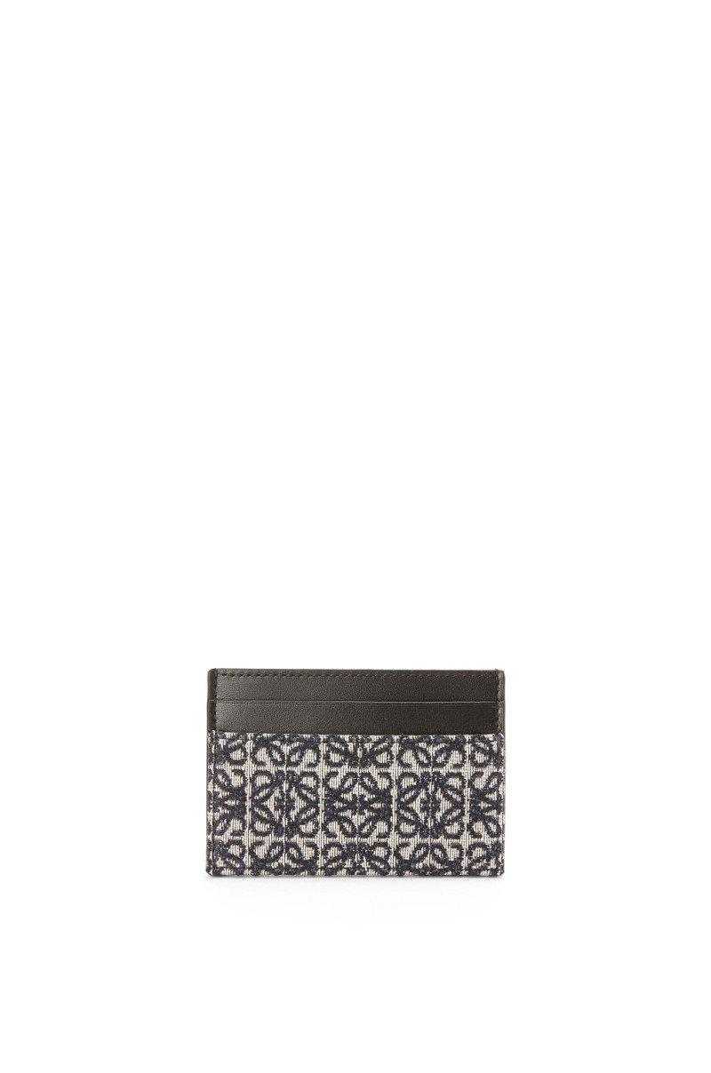 Plain cardholder in jacquard and calfskin 1