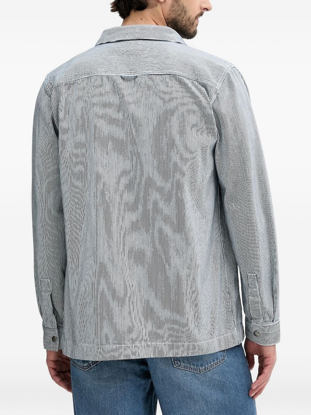 stripe-detail work shirt - 3