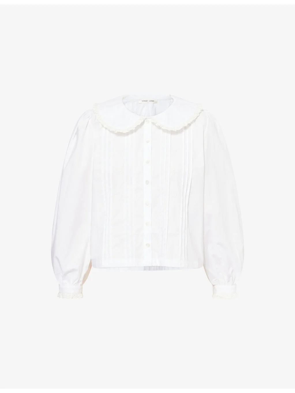 Crayon Broderie-Anglaise-Trim Cotton Shirt - 1