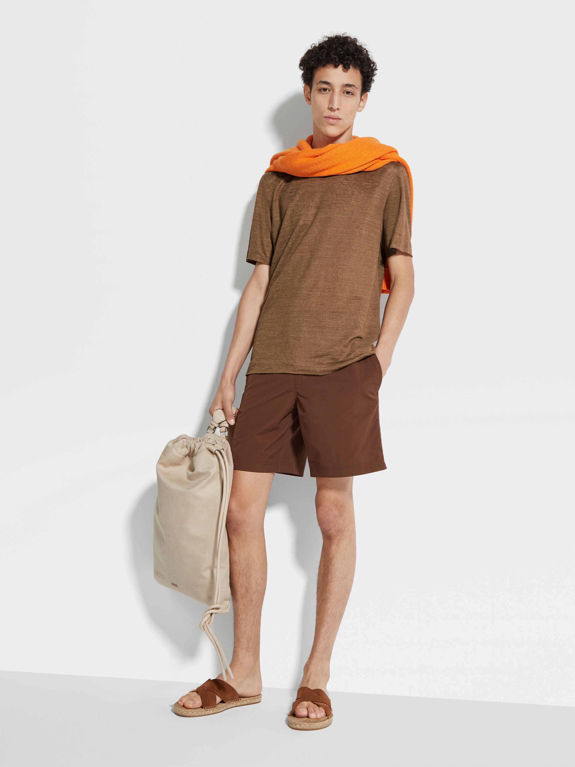 DARK FOLIAGE LINEN T-SHIRT - 3