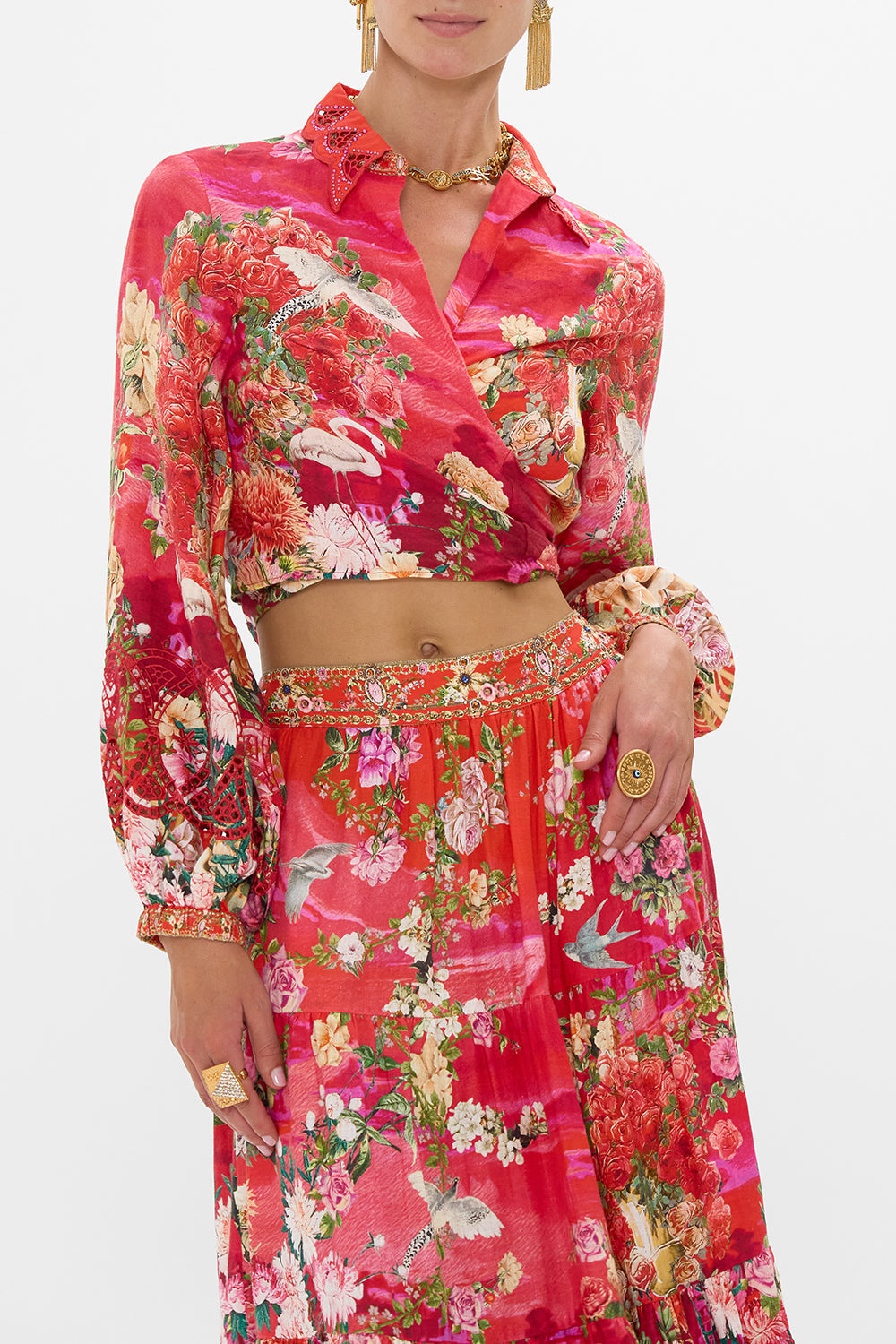 CROPPED WRAP SHIRT - 5