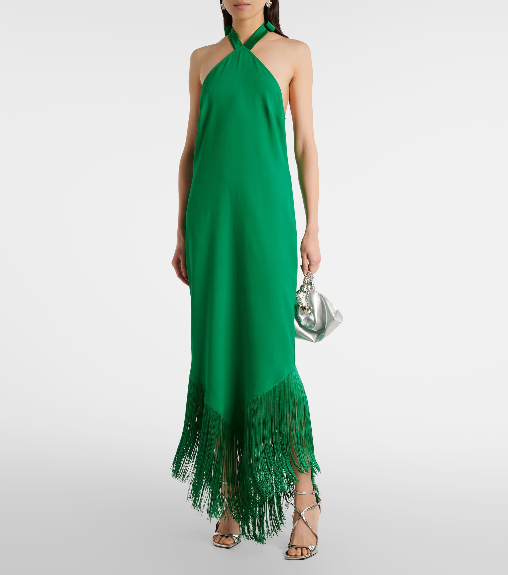 Nina fringed crêpe cady maxi dress - 2