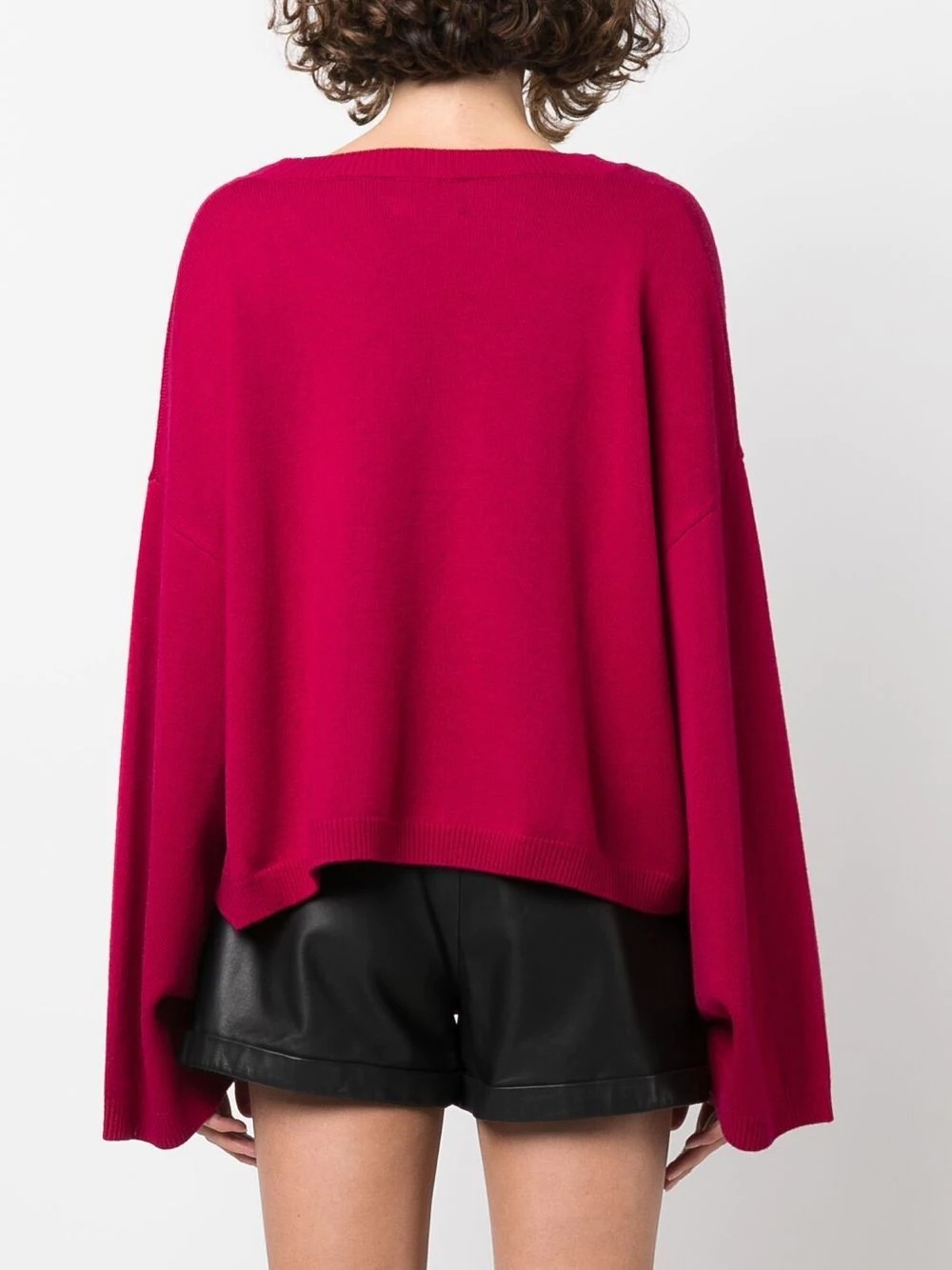 embroidered-logo wide-sleeve jumper - 4
