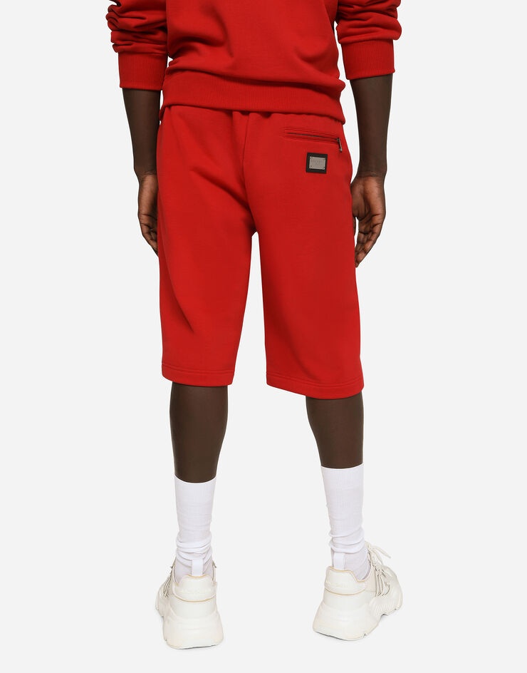 Jersey jogging shorts with logo tag - 4
