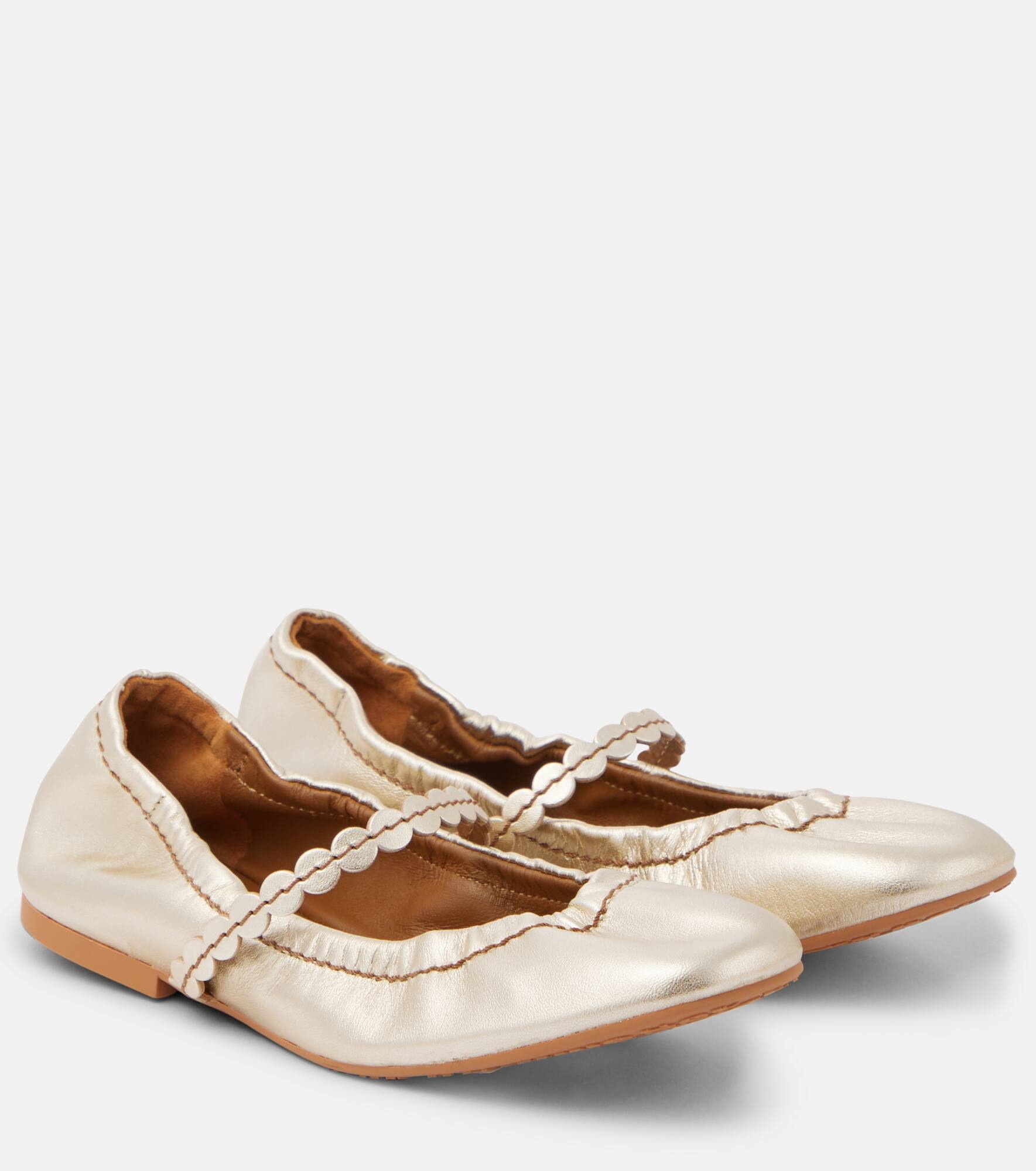 Chany metallic leather ballet flats - 1