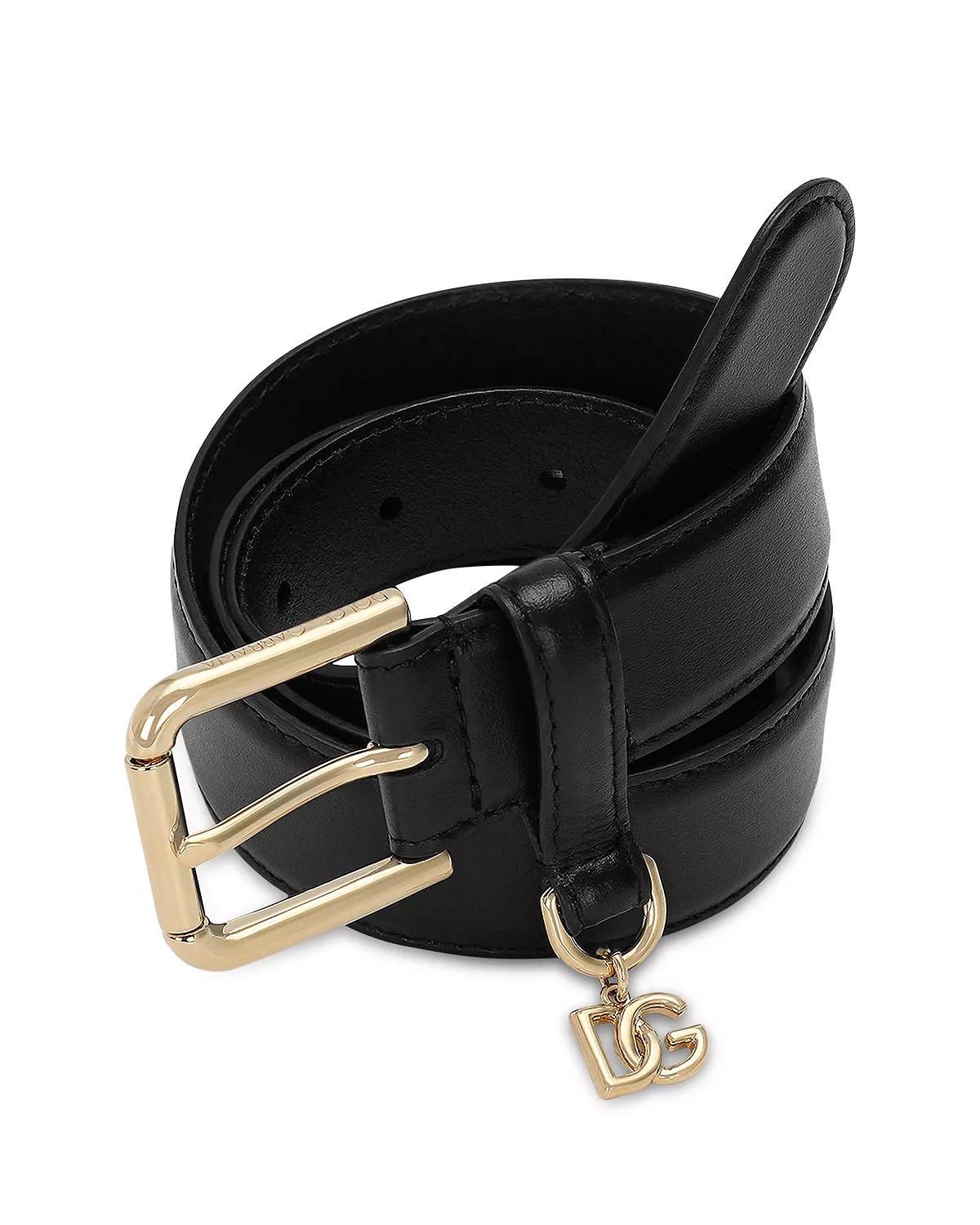 Women's Logo Charm Leather Belt - 3