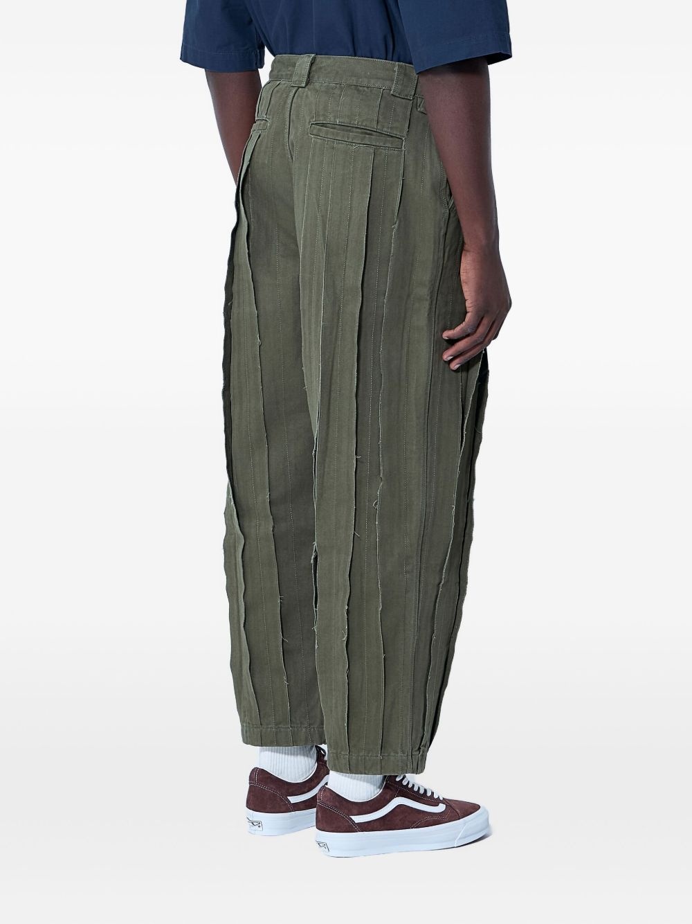 panelled cotton trousers - 4