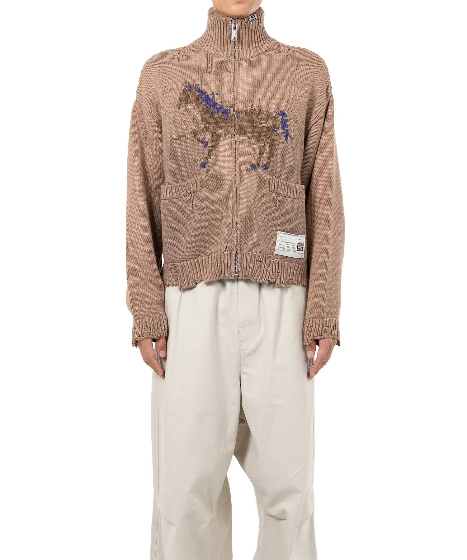 Horse Jacquard Knit Cardigan - 1