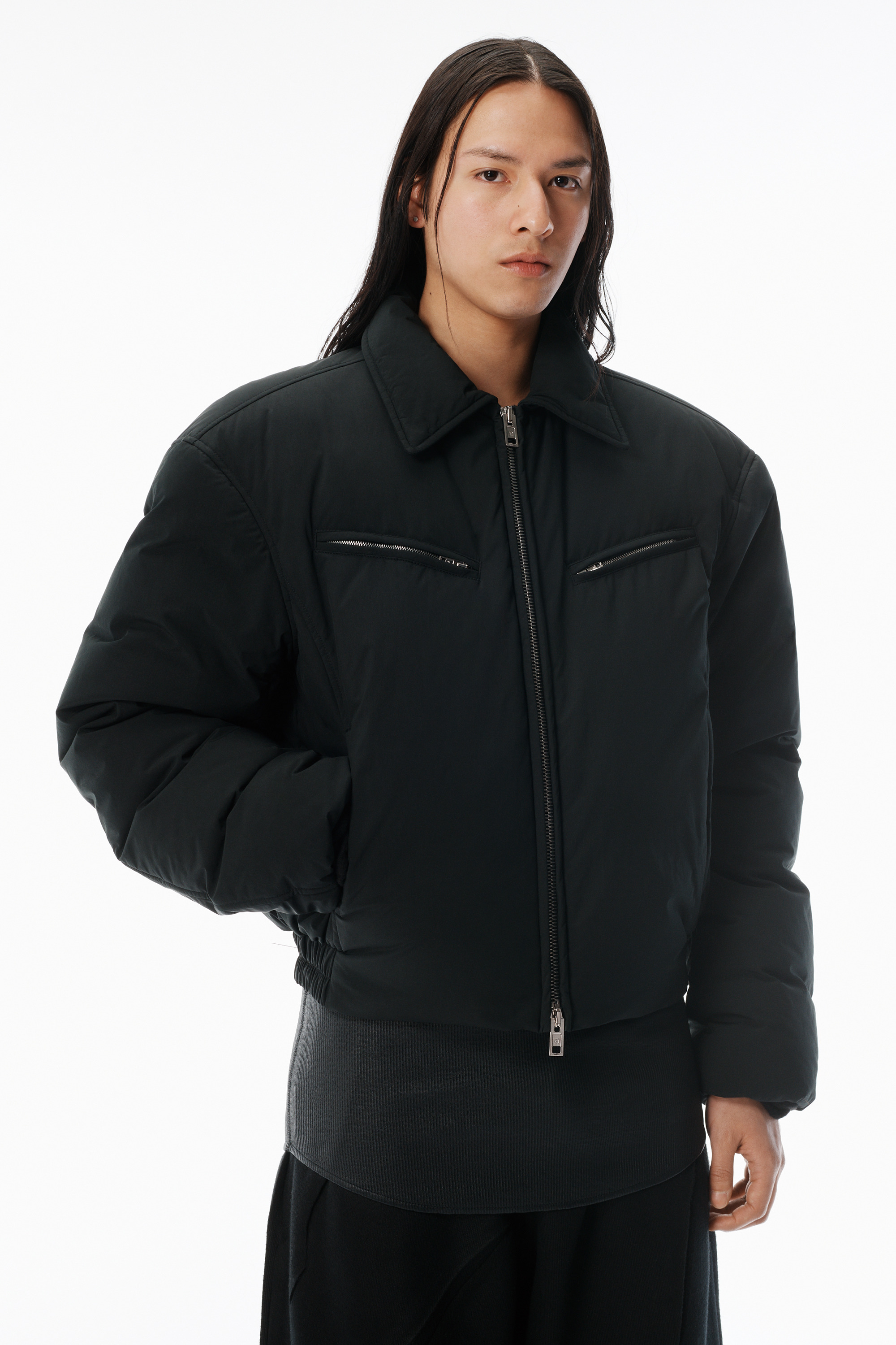Black Essential Puffer Jacket - 3