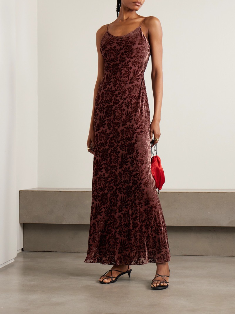 VERONICA BEARD Jolynn Devoré-velvet Maxi Dress outlook
