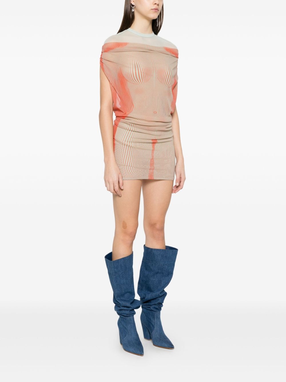 mesh mini dress - 3