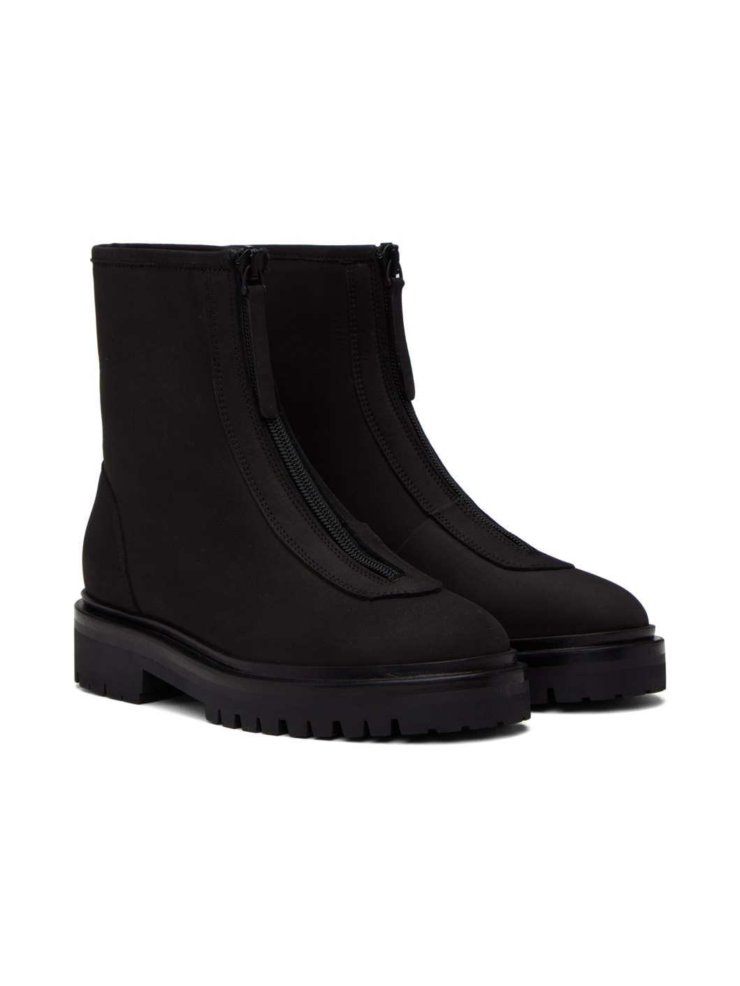 Black Zipper Boots - 4