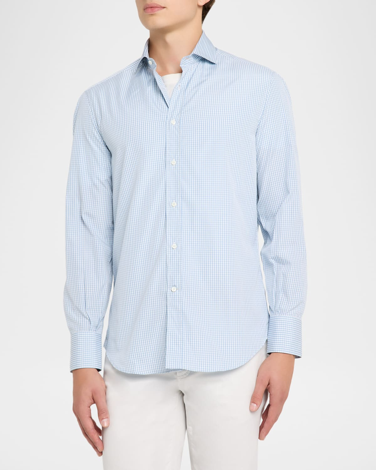 Men's Gingham Check Long-Sleeve Shirt - 4