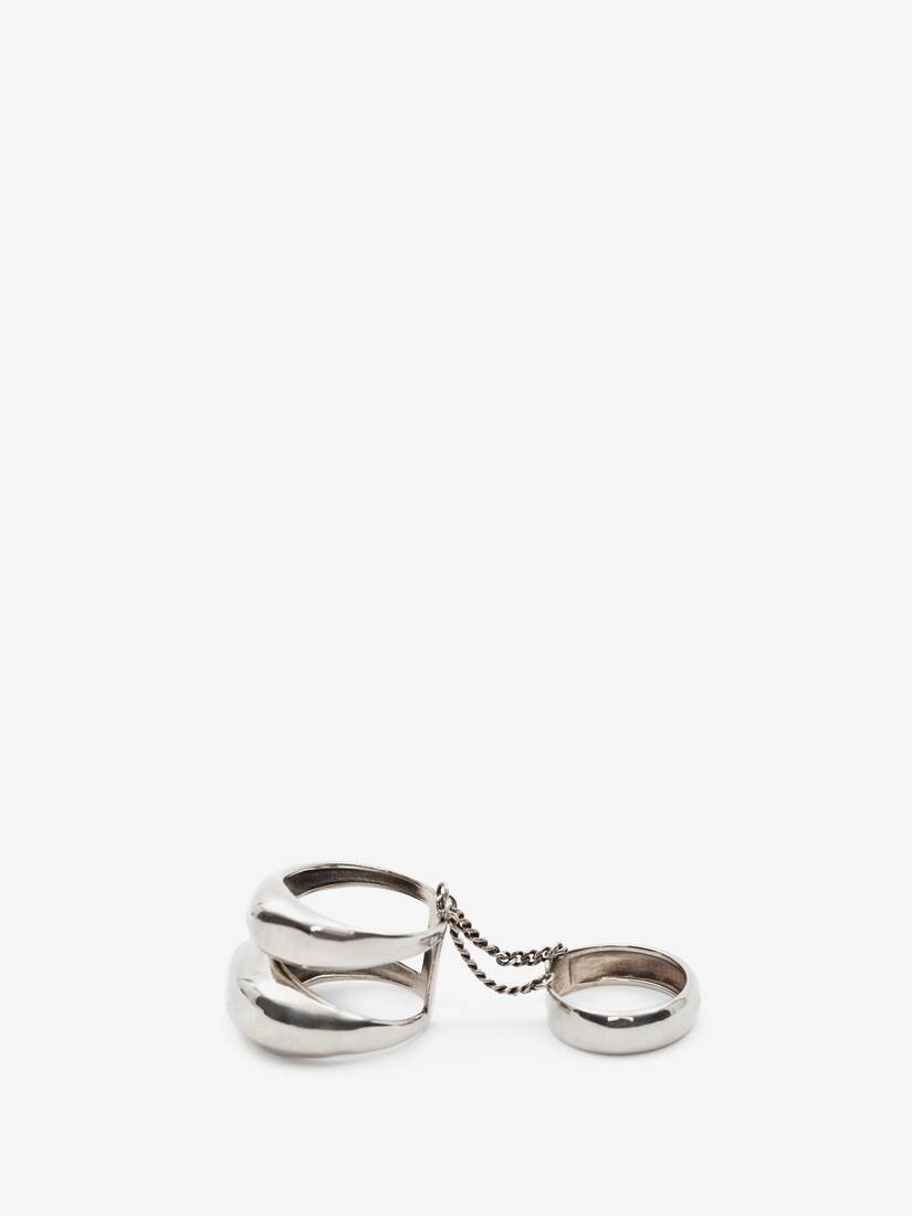 Long Stacked Ring in Antique Silver - 4