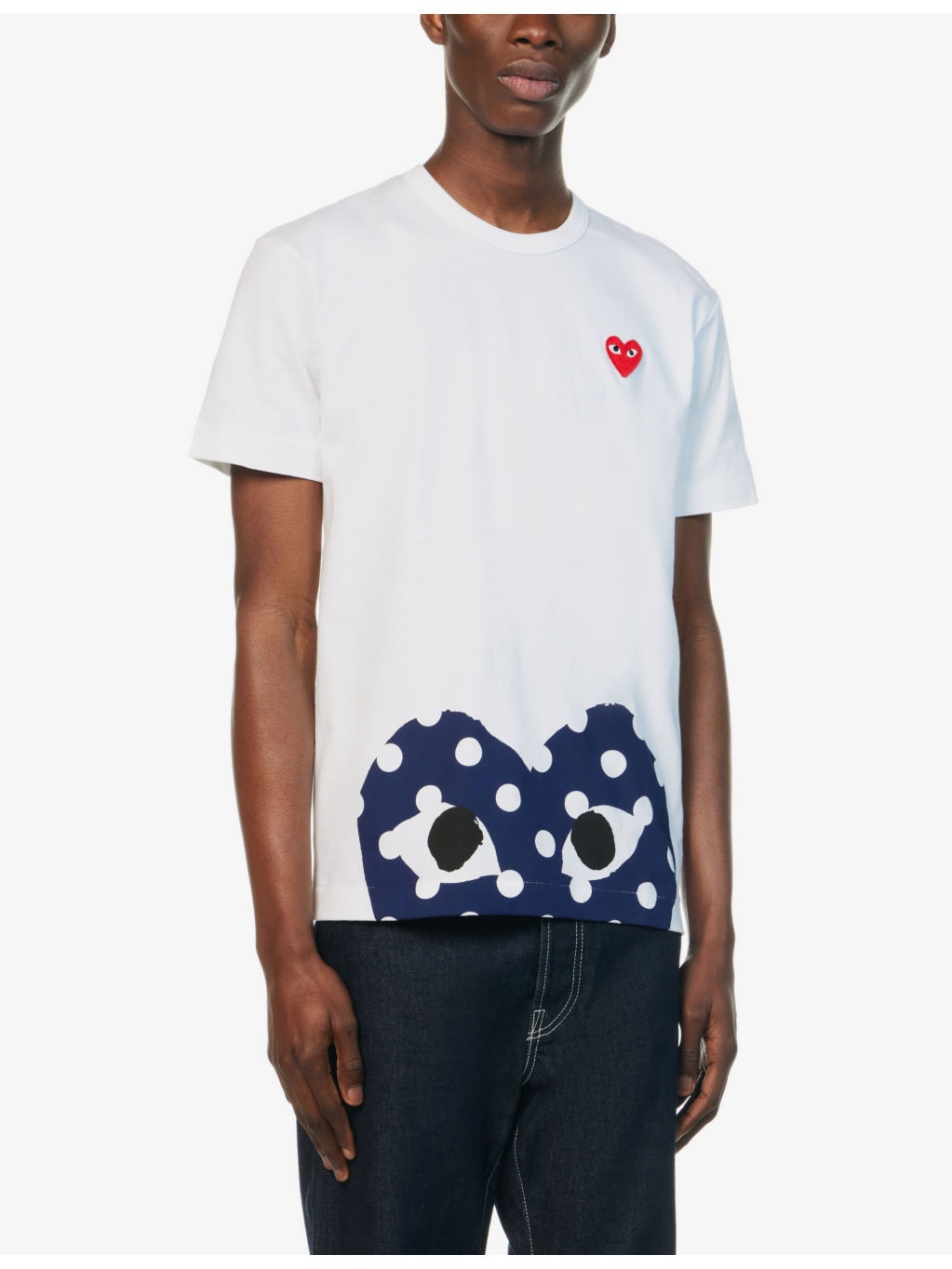 Polka-dot logo-print cotton-jersey T-shirt - 4