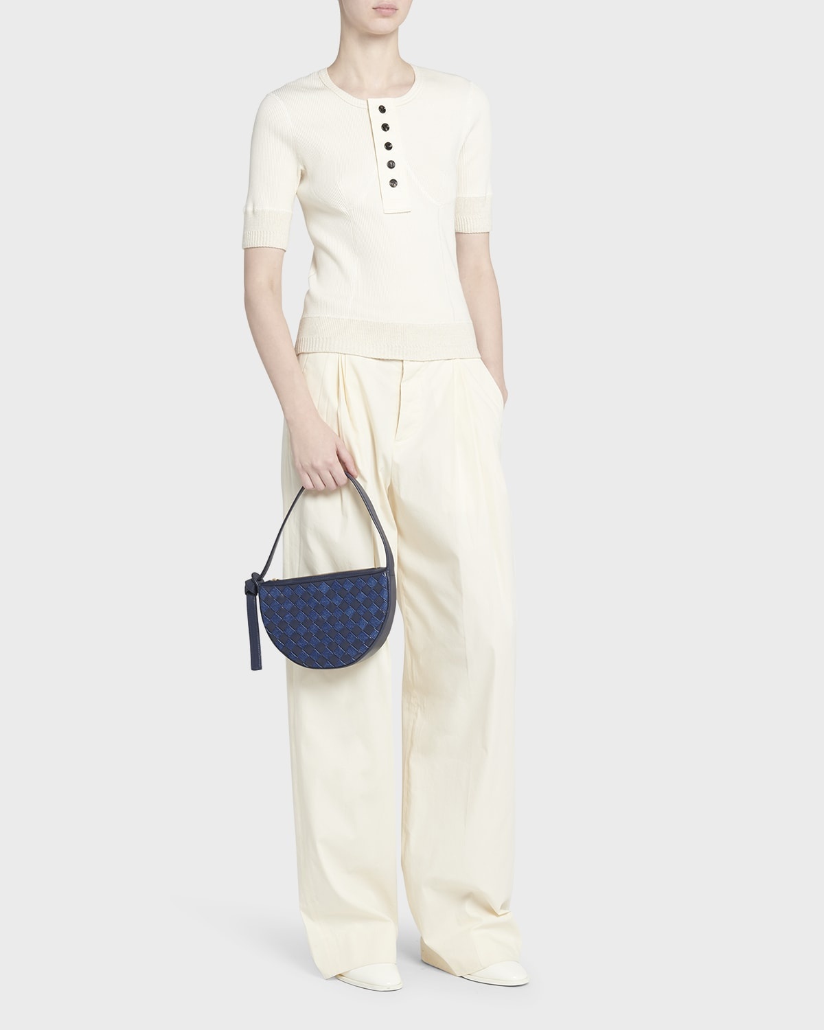 Bottega Veneta Sunrise Denim Shoulder Bag | neimanmarcus